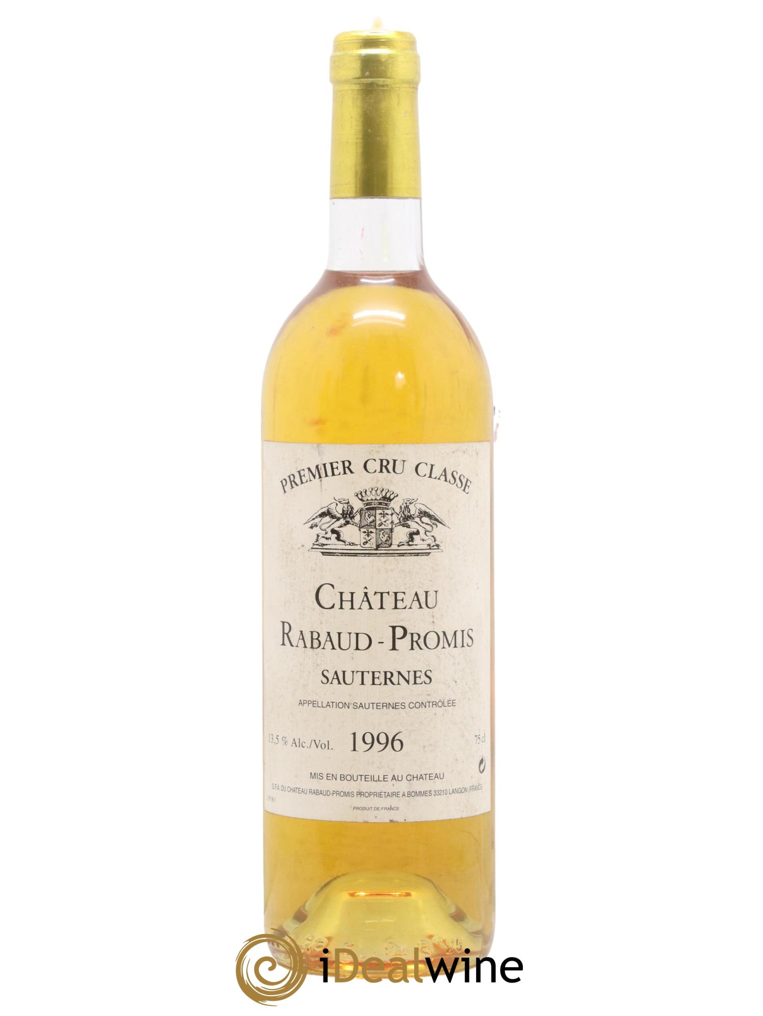 Château Rabaud Promis 1er Grand Cru Classé 1996 - Posten von 1 Flasche - 0