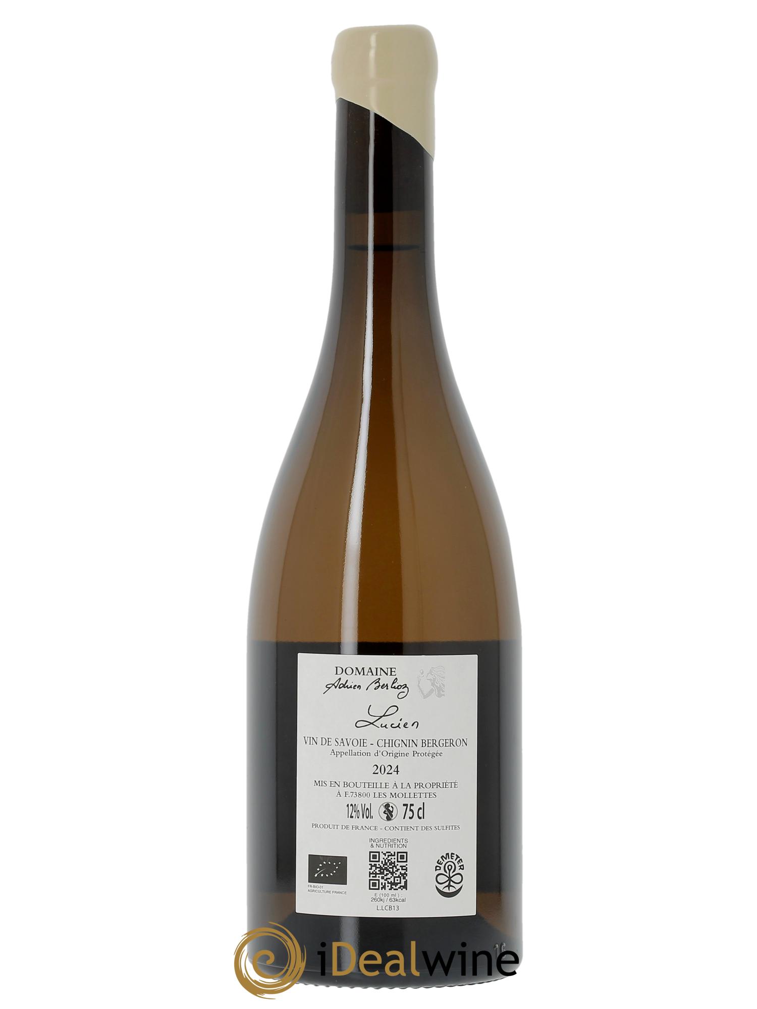 Vin de Savoie Chignin-Bergeron Lucien Adrien Berlioz  2024 - Lot de 1 bouteille - 1