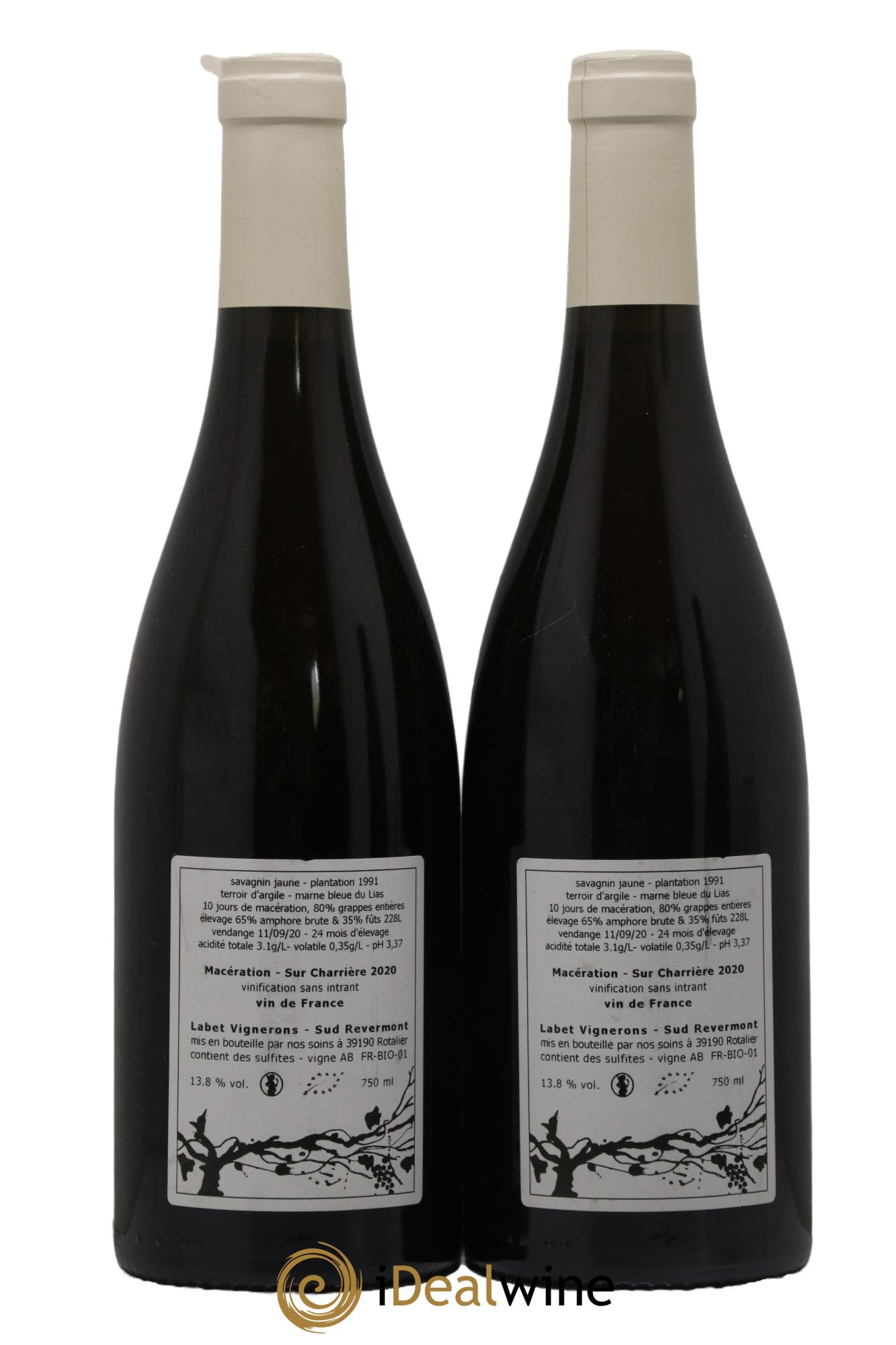 Côtes du Jura Macération Savagnin Sur Charrière Domaine Labet 2020 - Lot de 2 bouteilles - 1
