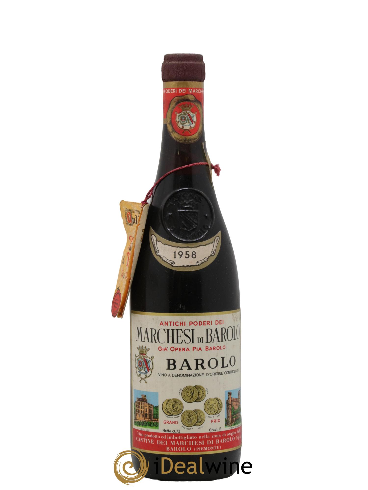 Barolo DOCG Marchesi di Barolo 1958 - Lot de 1 bouteille - 0