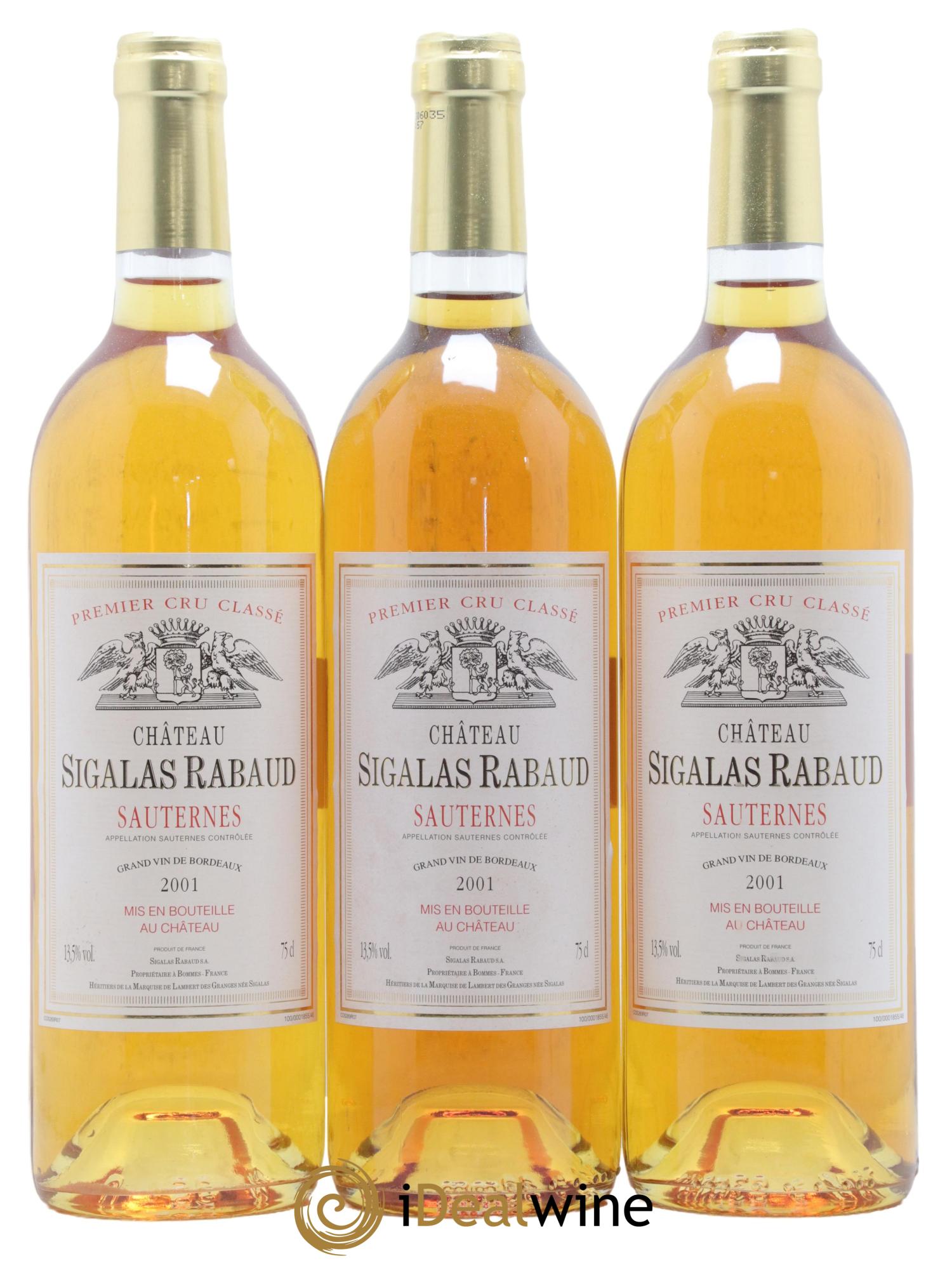 Château Sigalas Rabaud 1er Grand Cru Classé 2001 - Lotto di 12 bottiglie - 3