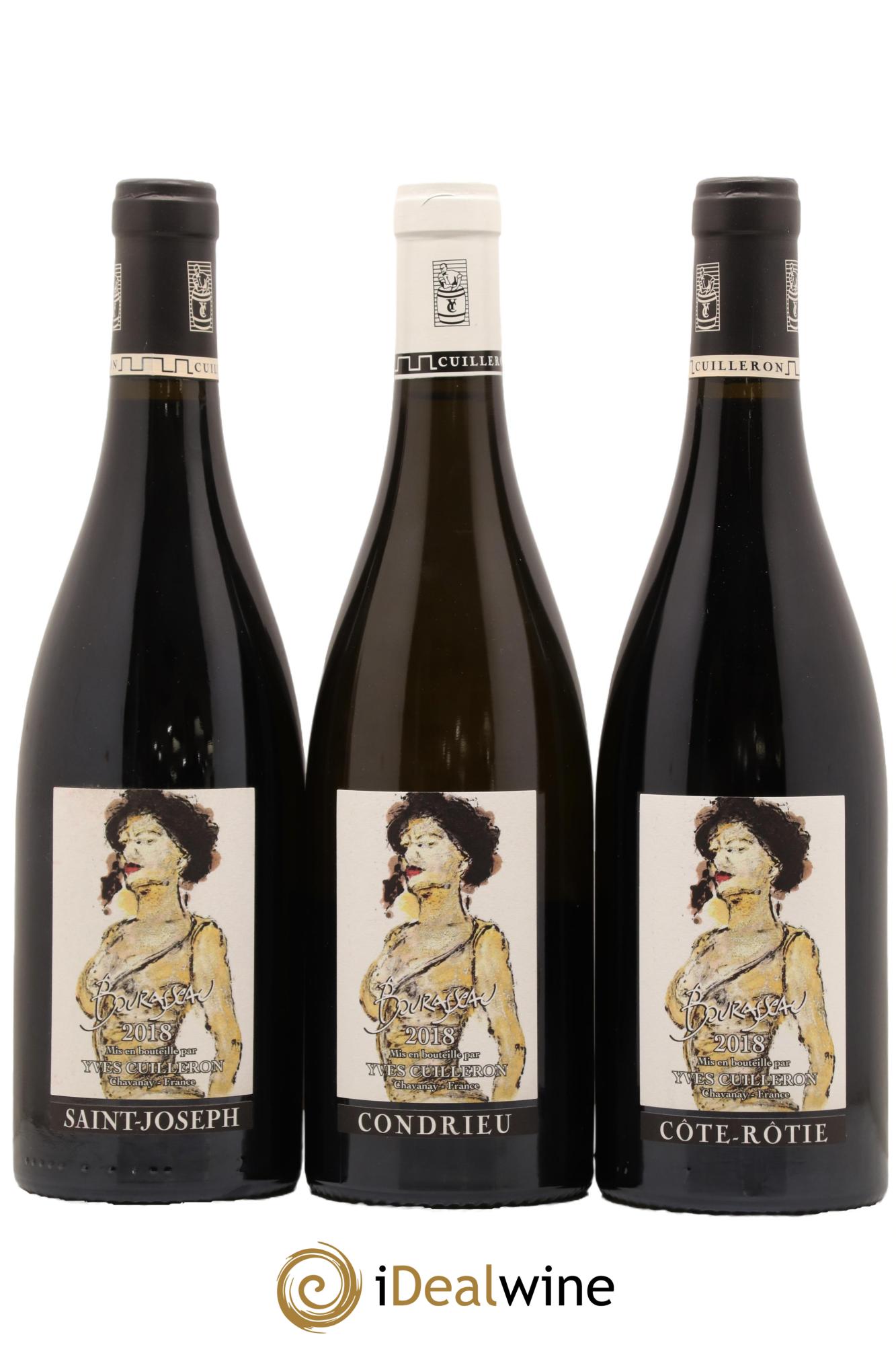 Côtes-du-Rhône Trilogie Côte-Rôtie - Condrieu - St-Joseph Bourasseau Cave Yves Cuilleron 2018 - Lot de 3 bouteilles - 0