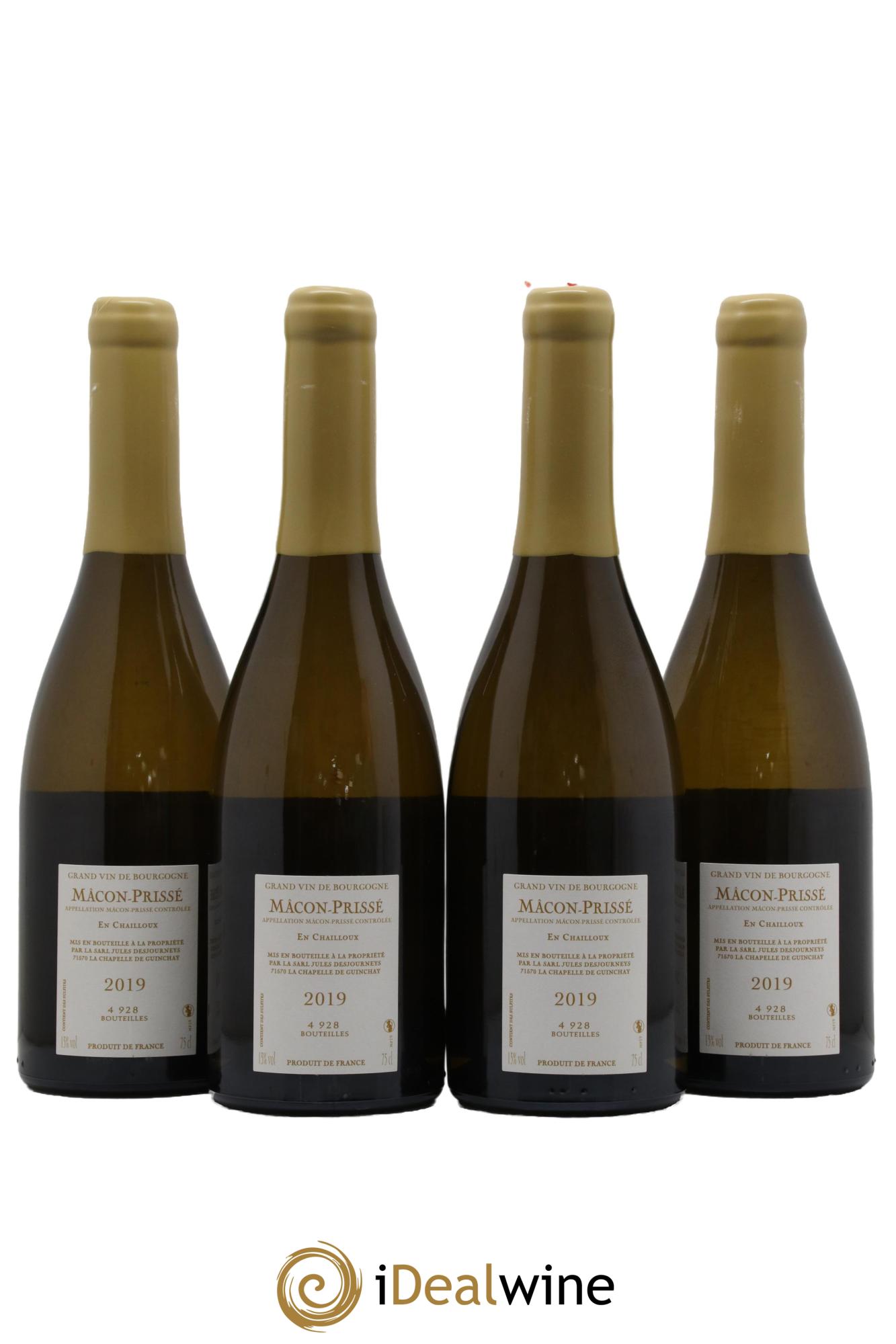 Mâcon Prissé En Chailloux J.Desjourneys 2019 - Lot de 4 bouteilles - 1