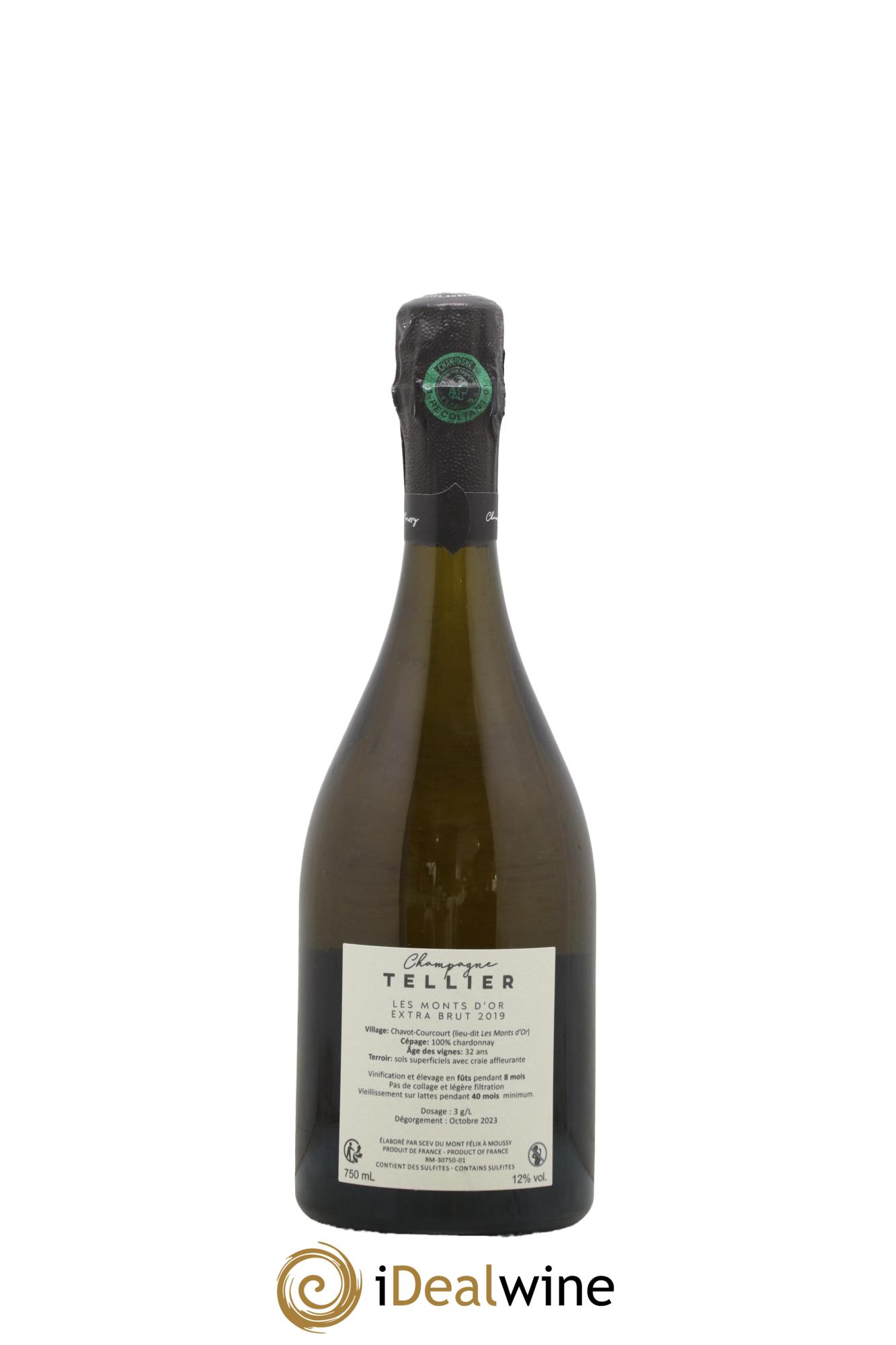 Les Monts d'Or Blanc de Blancs Extra-Brut Tellier Chavot-Courcourt 2019 - Lot de 1 bouteille - 1