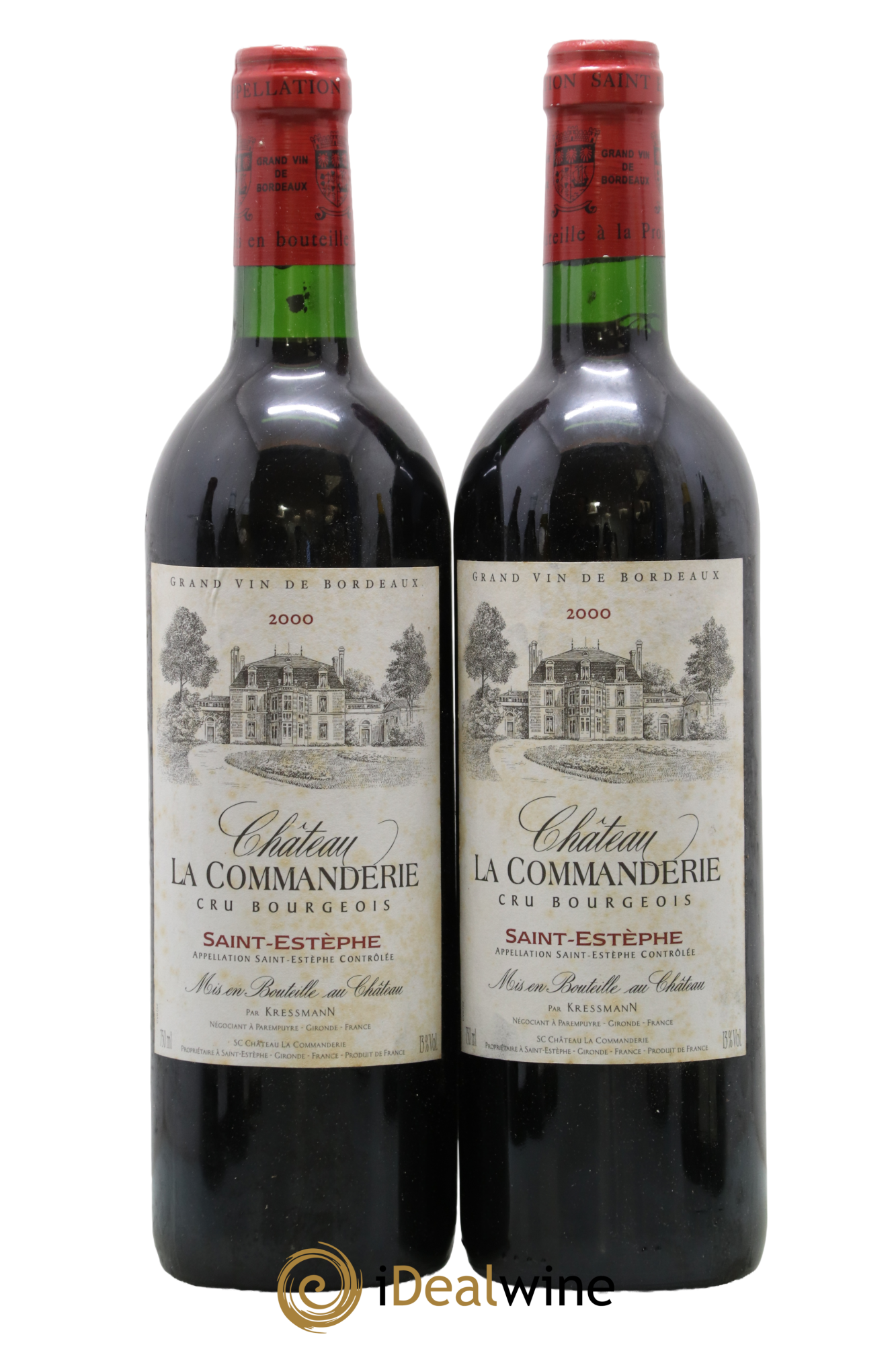 Château la Commanderie Cru Bourgeois 2000 - Lot de 2 bouteilles - 0