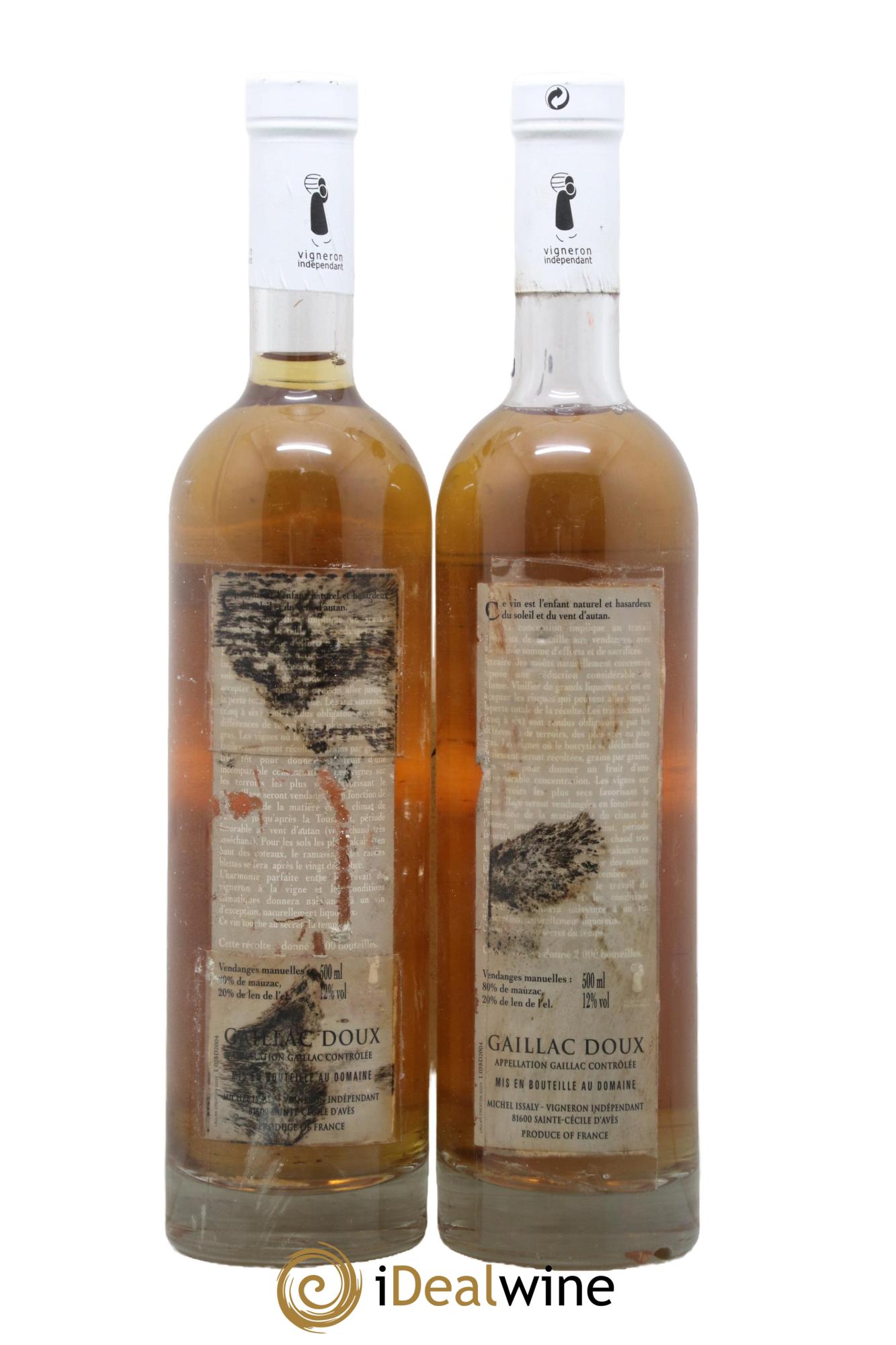 Gaillac Doux Le Sous-Bois De Rayssac Domaine De La Ramaye Michel Issaly 2004 - Lot de 2 format 50cls - 1