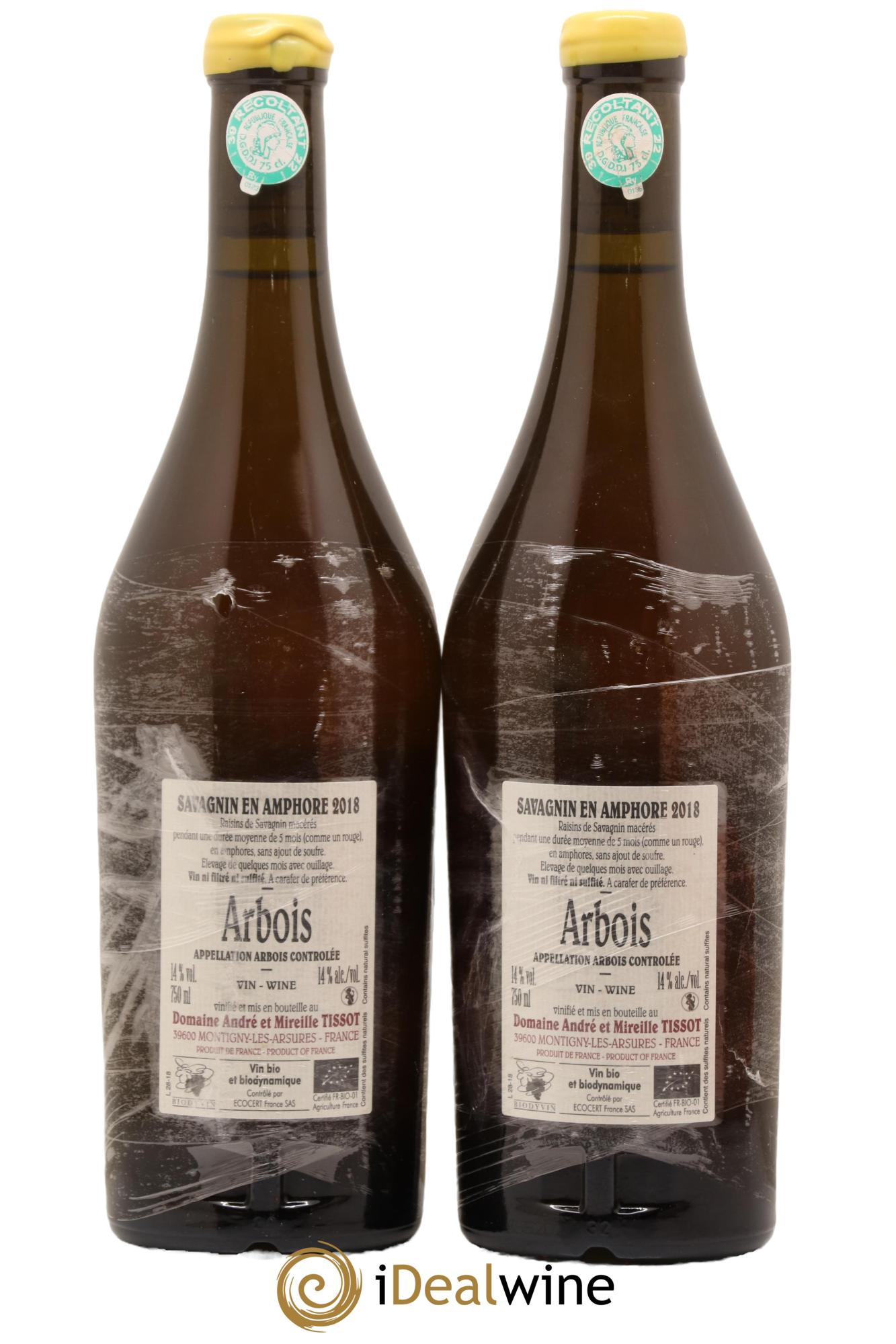 Arbois Savagnin En Amphore Bénédicte et Stéphane Tissot 2018 - Lot de 2 bouteilles - 1