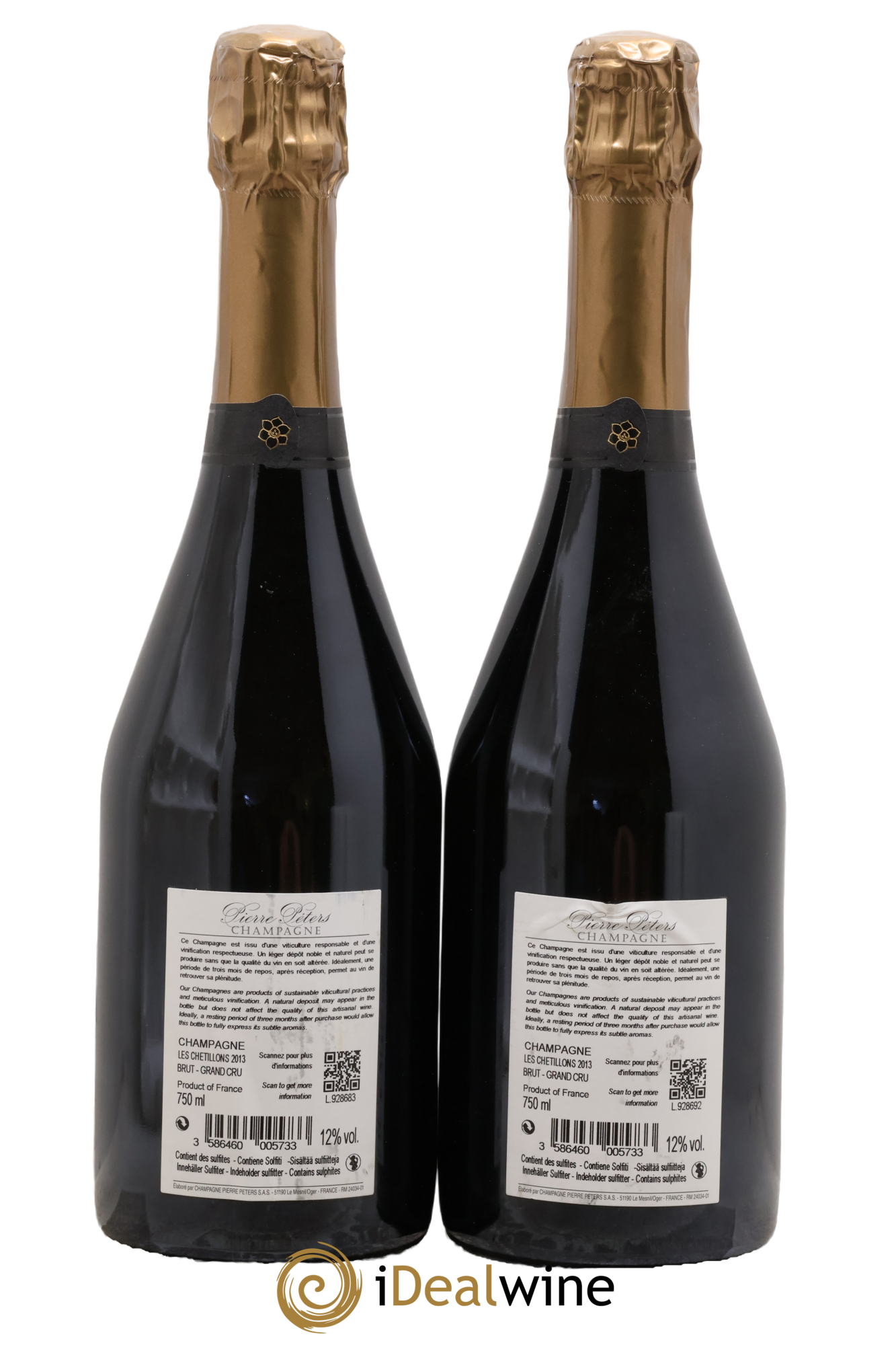 Cuvée Spéciale les Chétillons Blanc de Blancs Brut Pierre Péters 2013 - Posten von 2 Flaschen - 1
