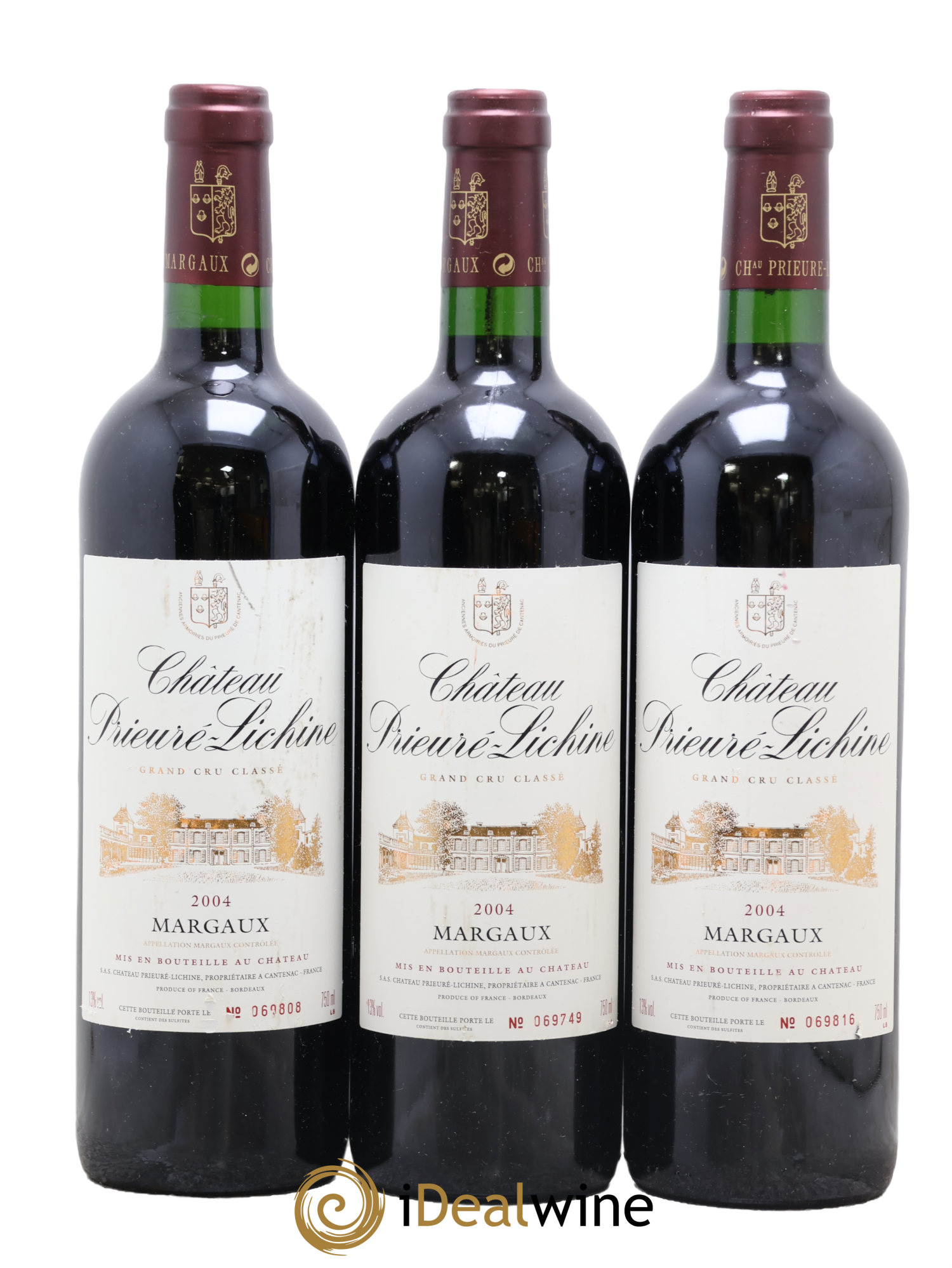 Château Prieuré Lichine 4ème Grand Cru Classé 2004 - Posten von 3 Flaschen - 0