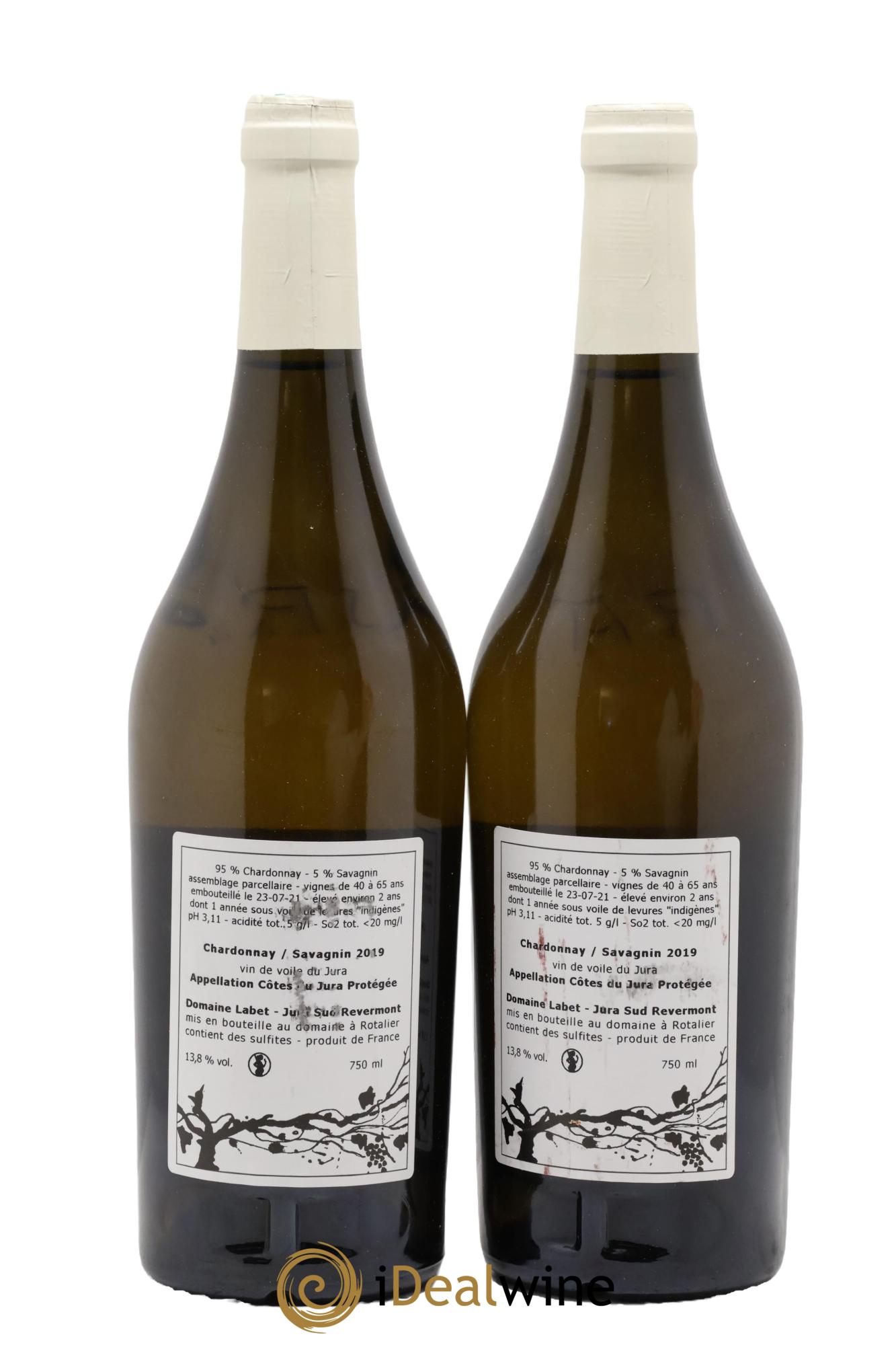 Côtes du Jura Vin de Voile Chardonnay-Savagnin Romain - Julien - Charline Labet 2019 - Lotto di 2 bottiglie - 1