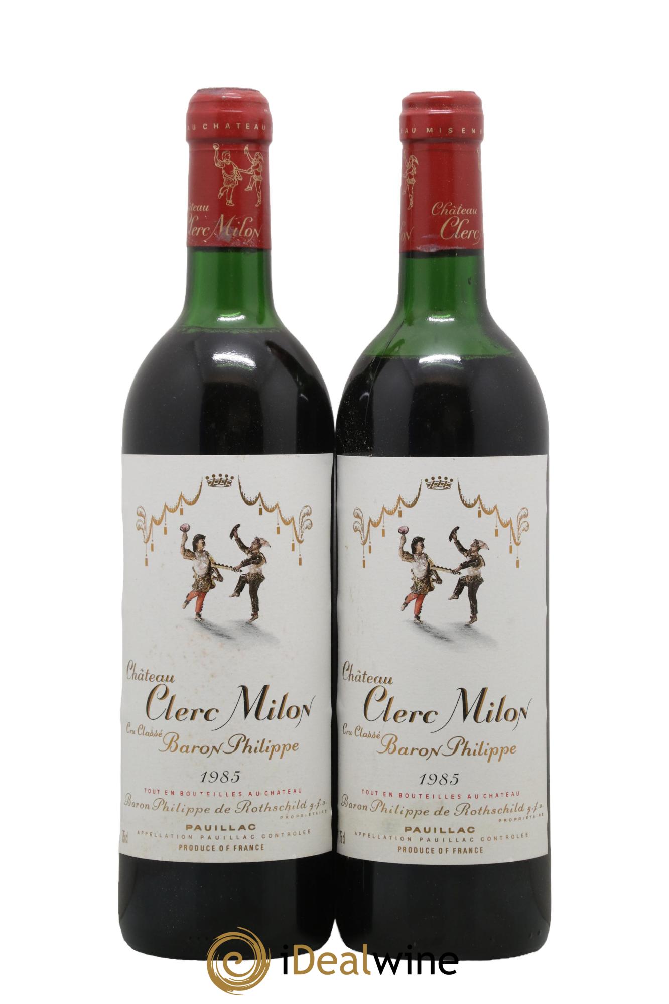 Château Clerc Milon 5ème Grand Cru Classé 1985 - Lot de 2 bouteilles - 0