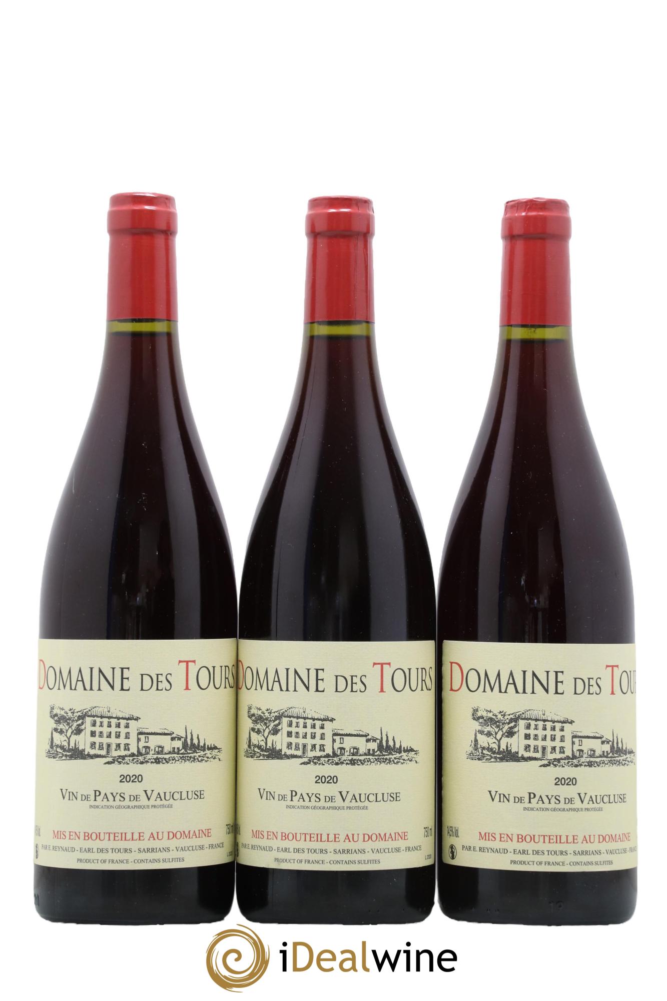 Vaucluse (Vin de Pays de Vaucluse) Domaine des Tours Emmanuel Reynaud 2020 - Lot de 3 bouteilles - 0