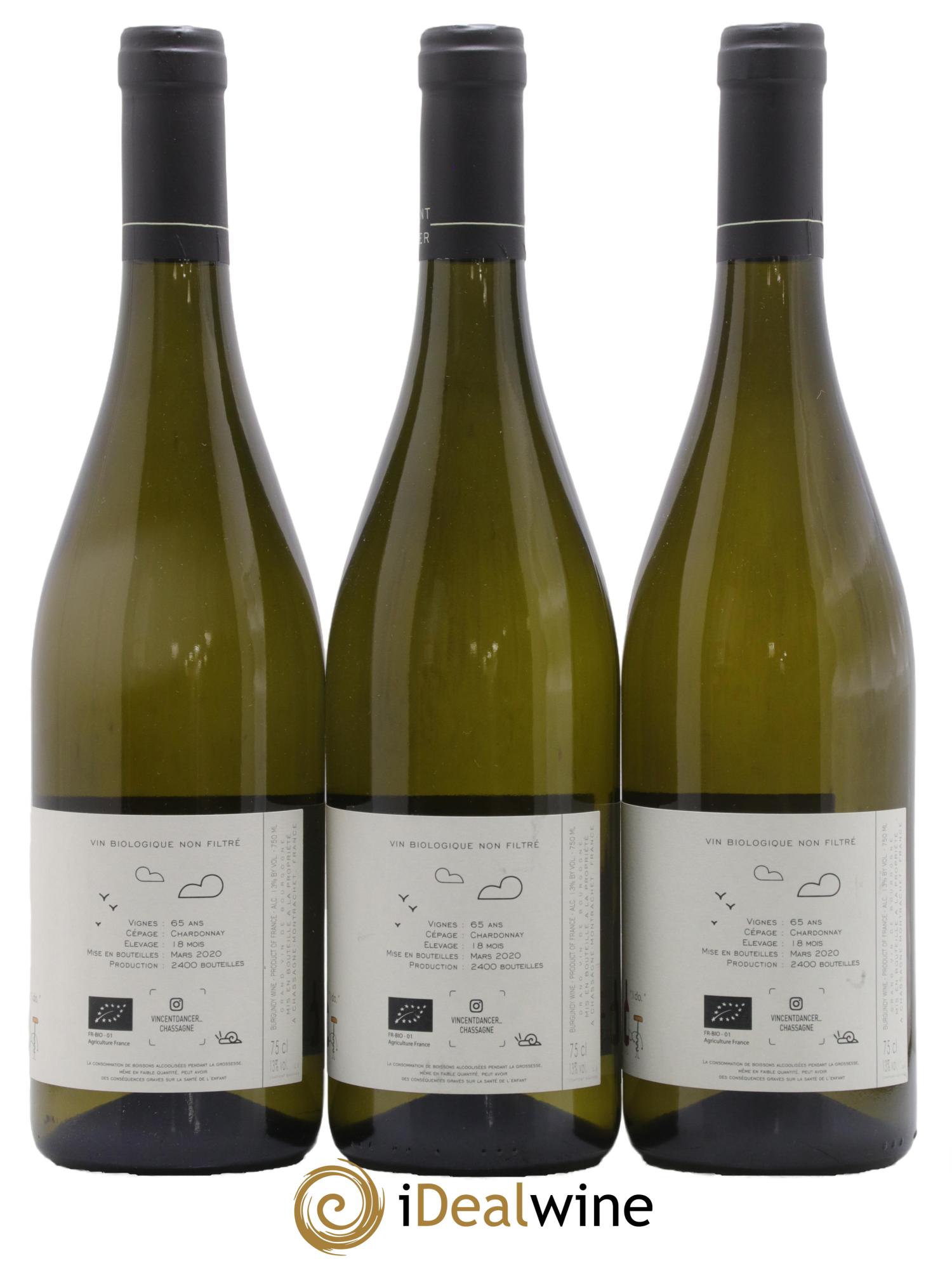 Chassagne-Montrachet 1er Cru (Morgeot) Tête du Clos Vincent Dancer  2018 - Lot of 3 bottles - 1