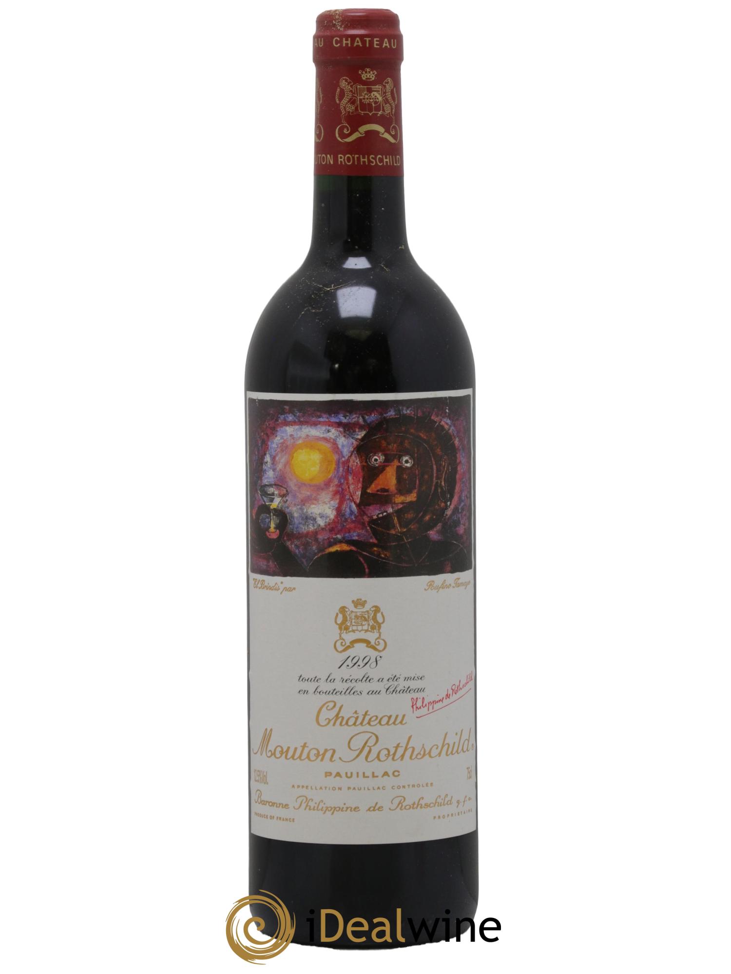 Château Mouton Rothschild 1er Grand Cru Classé 1998 - Lot de 1 bouteille - 0