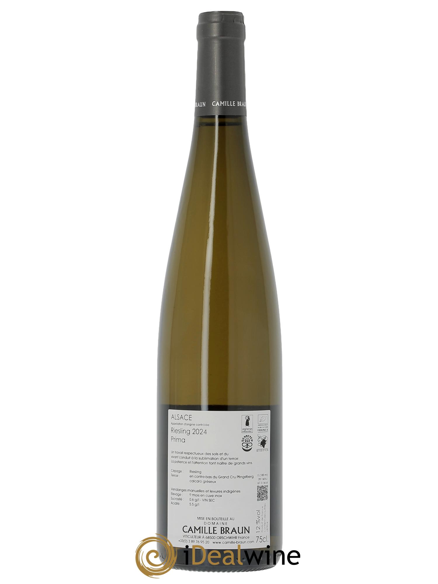 Alsace Riesling Prima Camille Braun (Domaine)  2024 - Lot of 1 bottle - 1