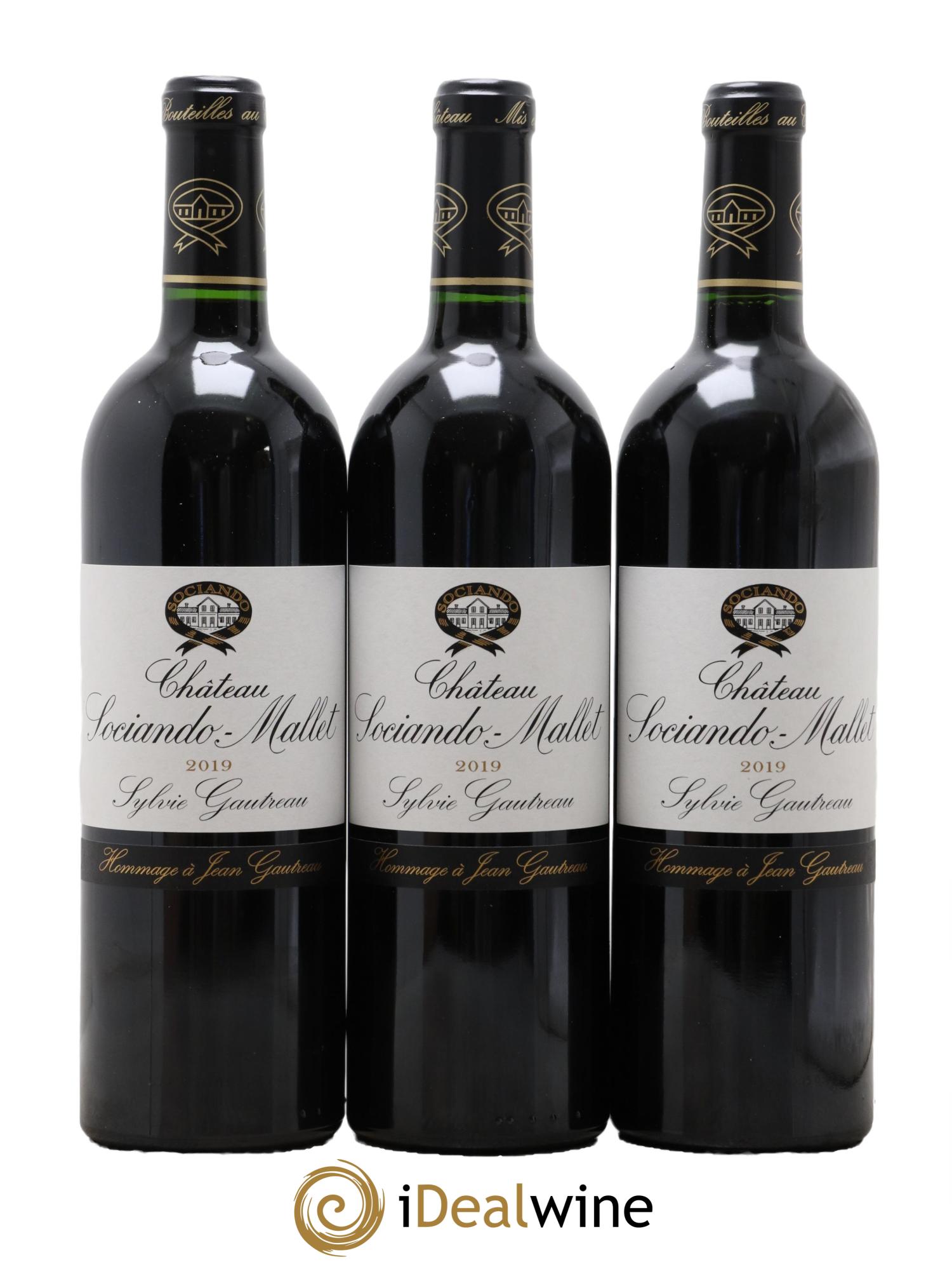 Château Sociando Mallet 2019 - Lotto di 3 bottiglie - 0