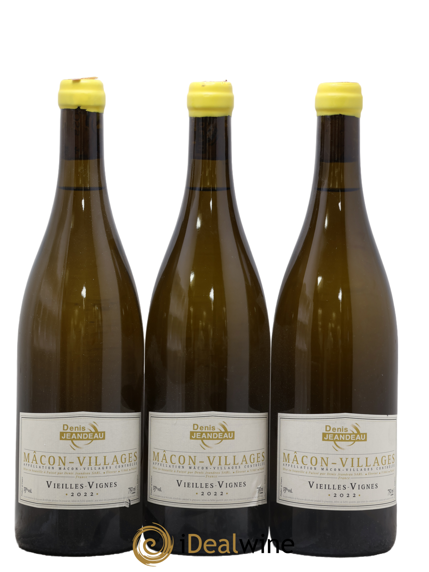 Mâcon-Villages Vieilles Vignes Denis Jeandeau 2022 - Lot de 3 bouteilles - 0