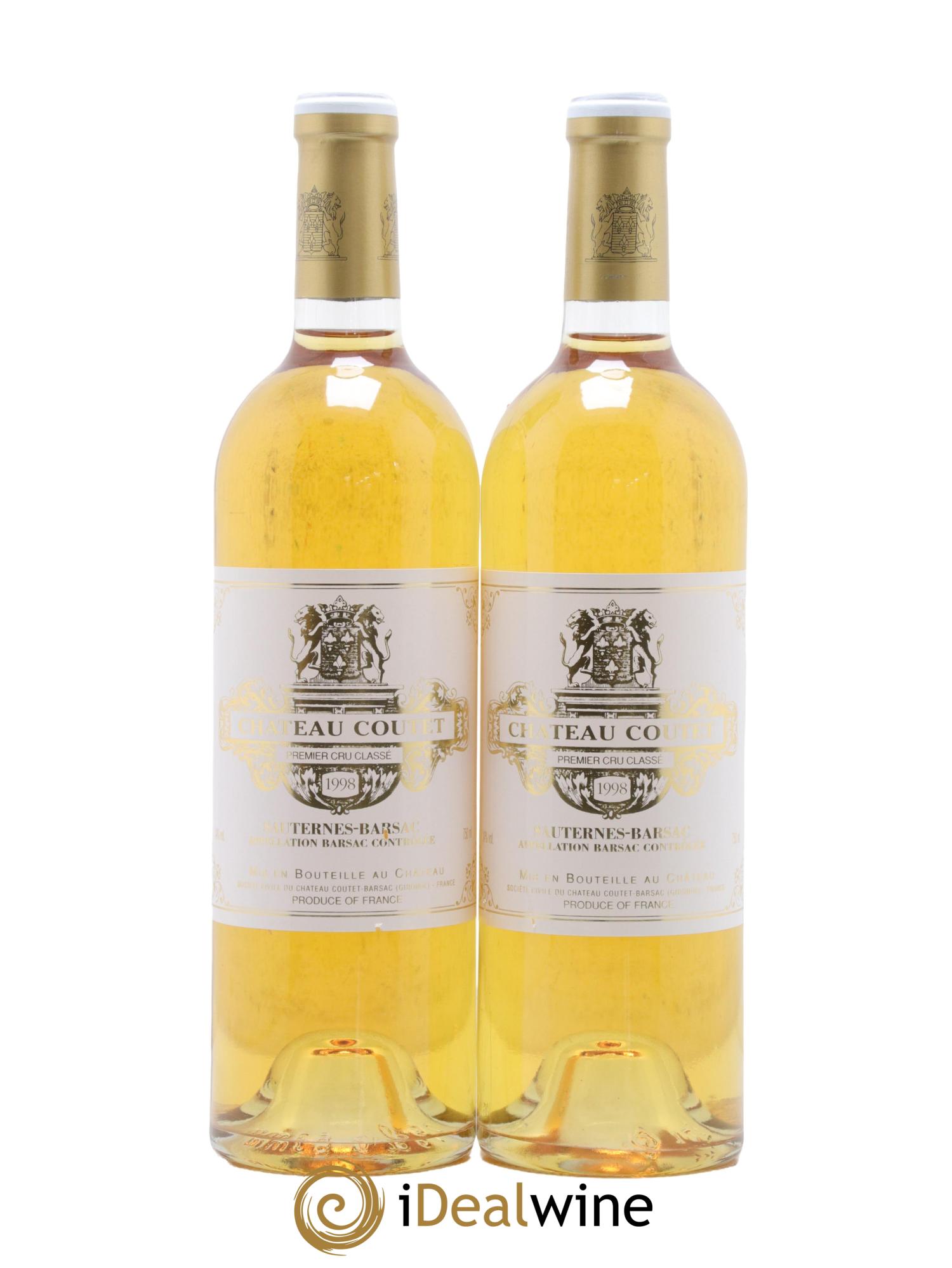Château Coutet 1er Grand Cru Classé 1998 - Lotto di 2 bottiglie - 0