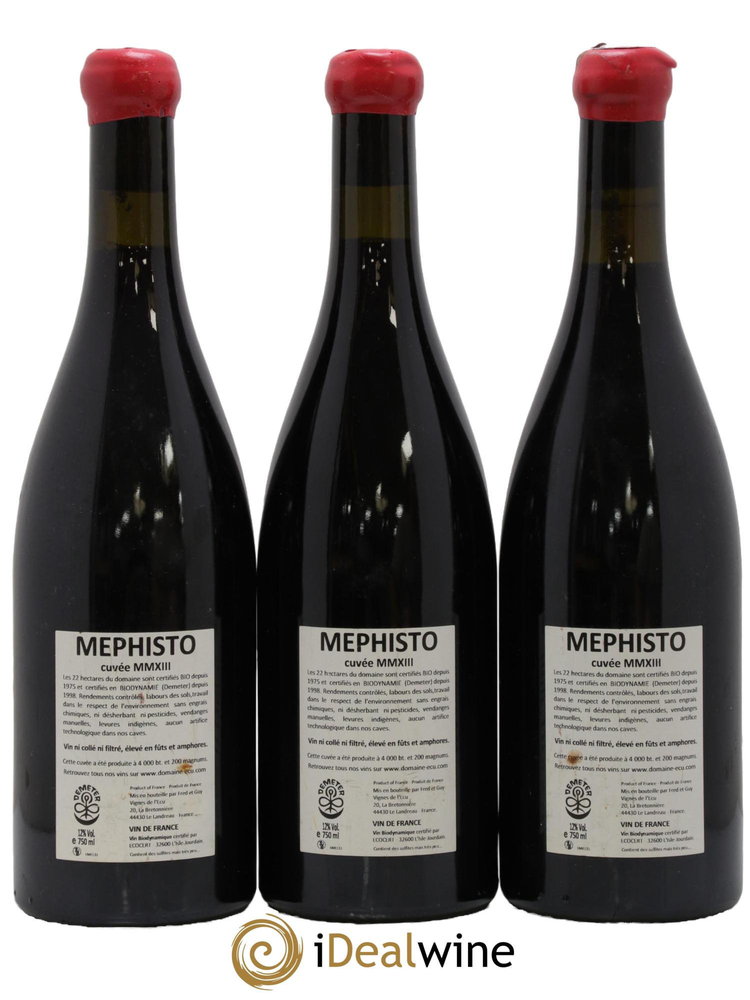 Vin de France Méphisto Domaine de L'Ecu 2013 - Lot de 3 bouteilles - 1