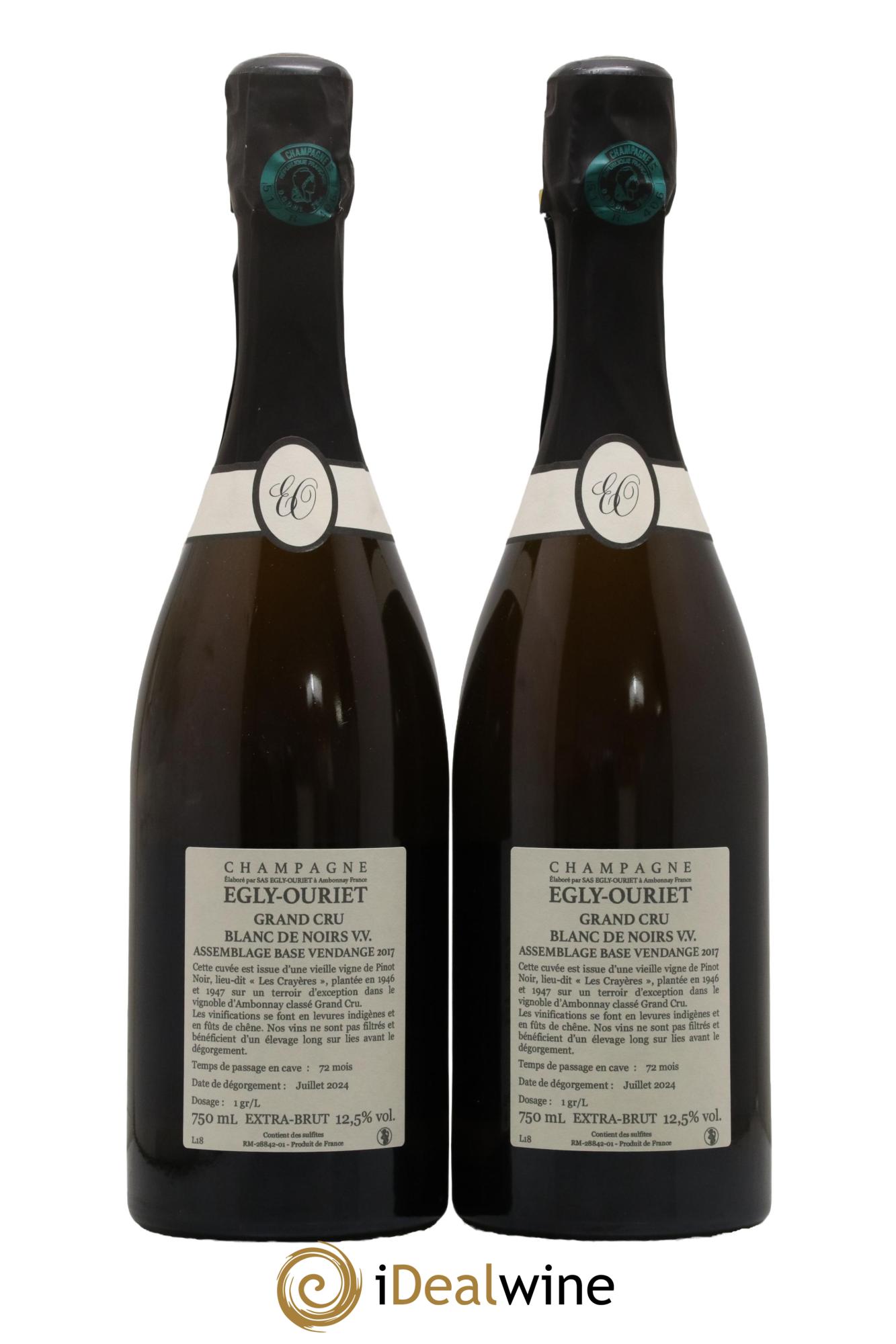Blanc de Noirs Les Crayères Vieilles vignes Egly-Ouriet - Lot of 2 bottles - 1