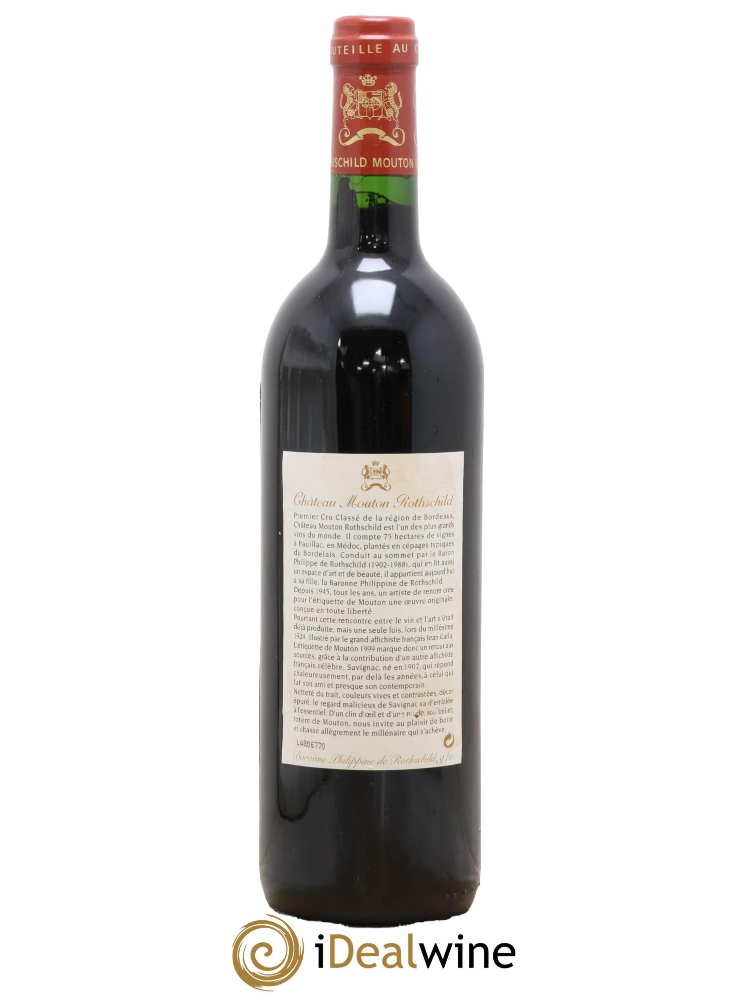 Château Mouton Rothschild 1er Grand Cru Classé 1999 - Lot of 1 bottle - 1