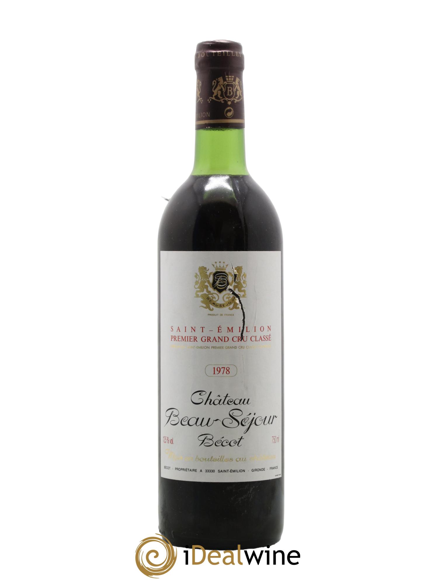 Château Beau-Séjour Bécot 1er Grand Cru Classé B 1978 - Lot de 1 bouteille - 0
