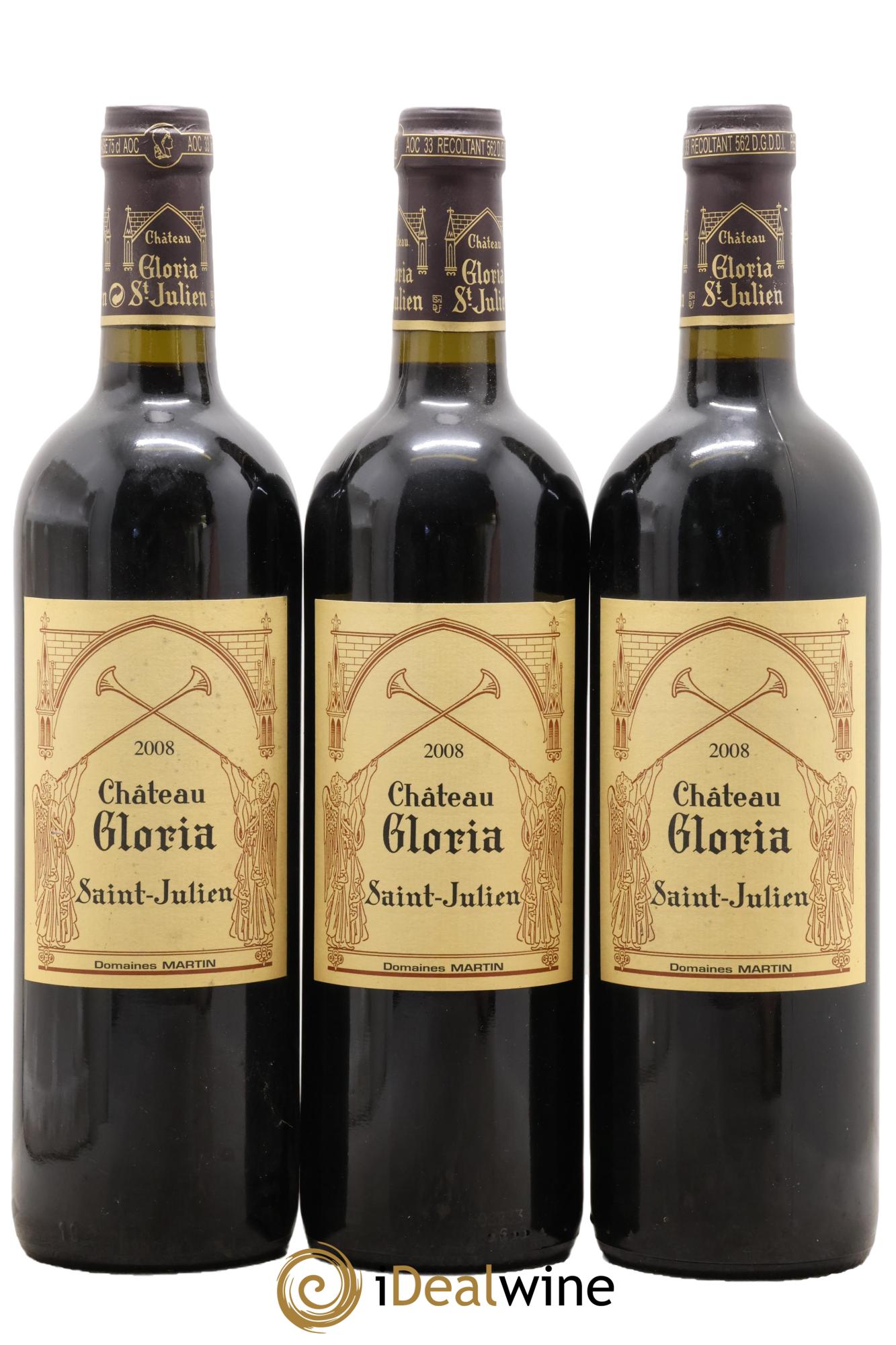 Château Gloria 2008 - Lot de 3 bouteilles - 0
