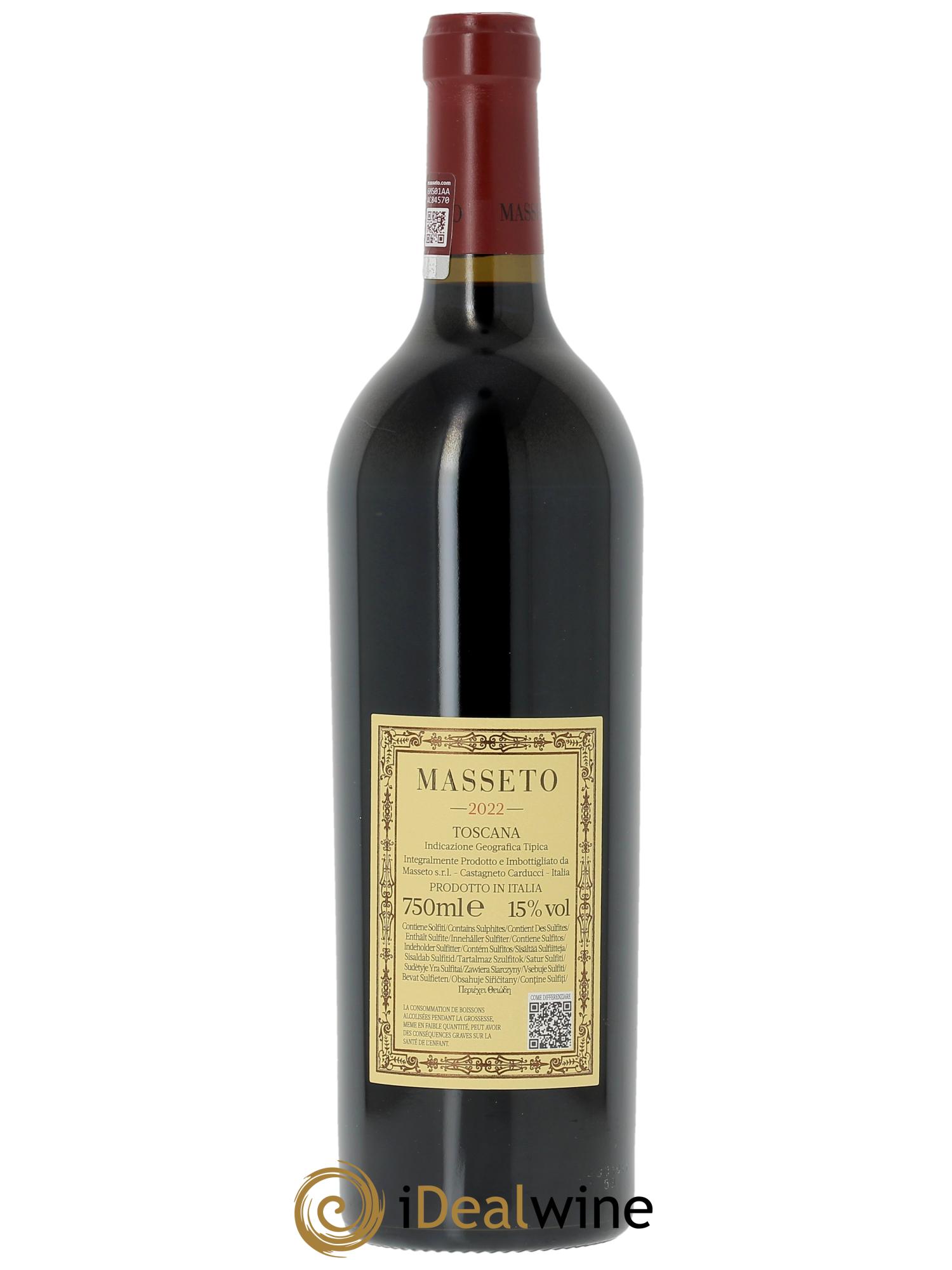 Toscana IGT Tenuta Dell'Ornellaia Masseto Frescobaldi (CBO à partir de 3 bts) 2022 - Lot de 1 bouteille - 1