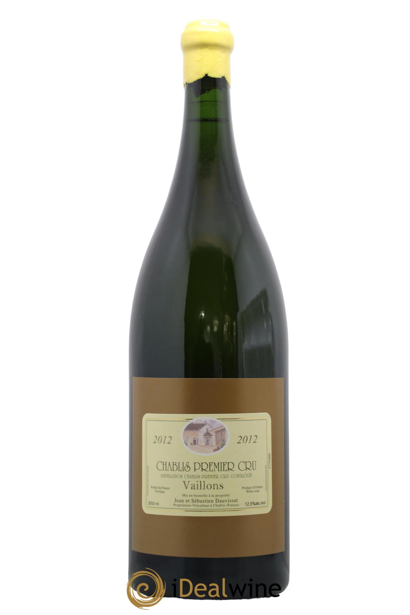 Chablis 1er Cru Vaillons Jean Et Sebastien Dauvissat 2012 - Lot de 1 double magnum - 0