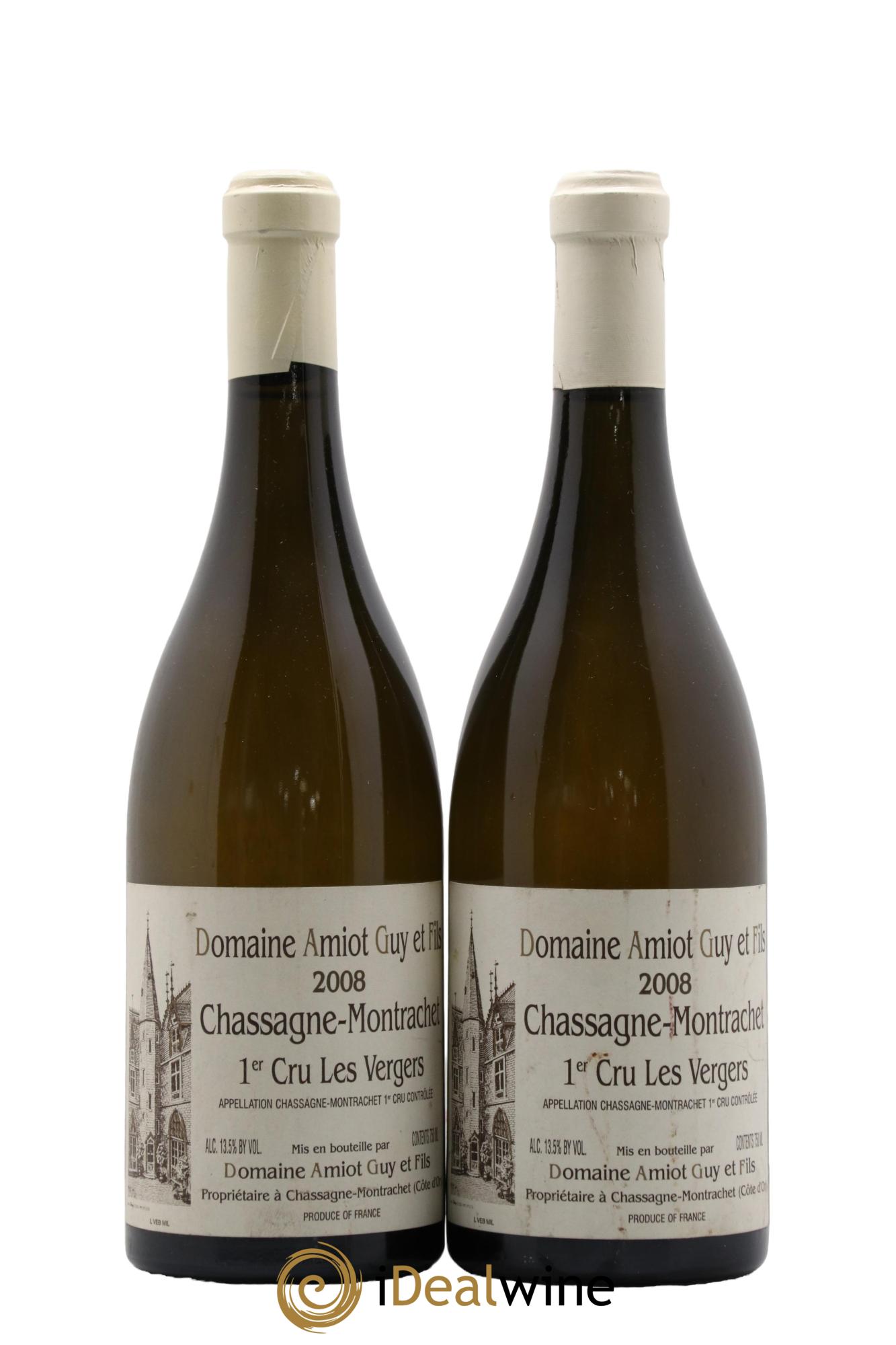 Chassagne-Montrachet 1er Cru Les Vergers Guy Amiot & Fils 2008 - Lot de 2 bouteilles - 0