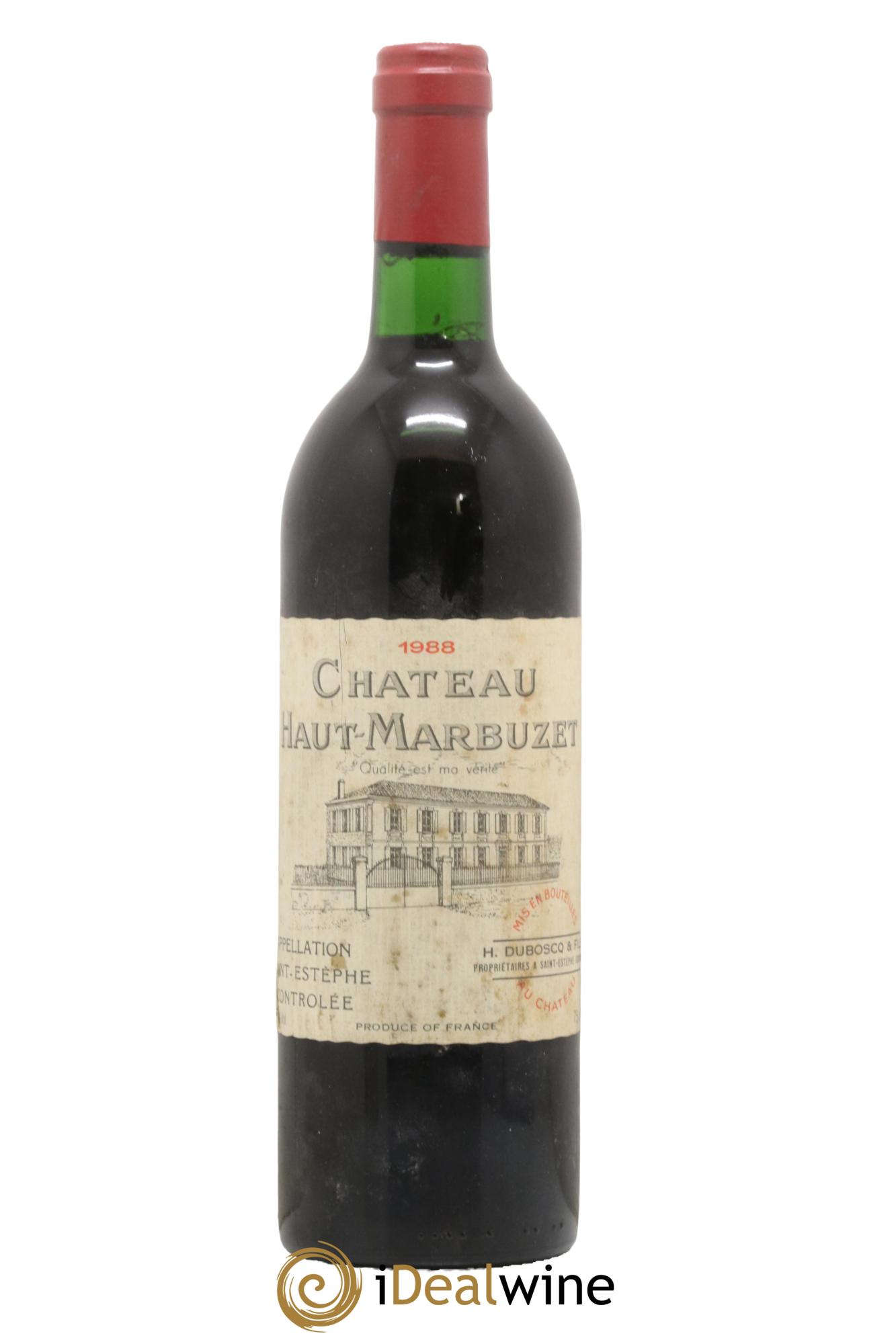 Château Haut Marbuzet 1988 - Lot de 1 bouteille - 0