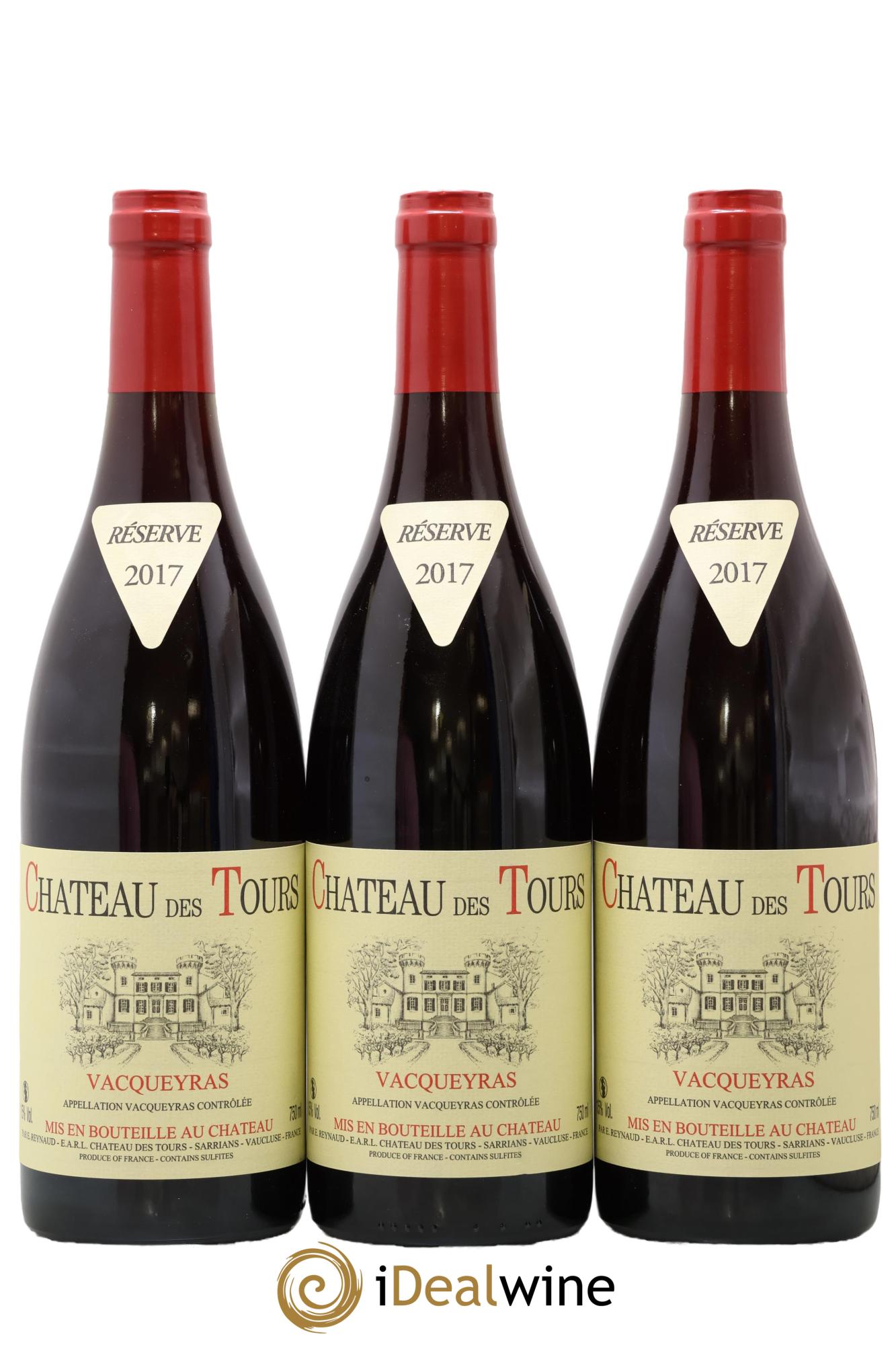 Vacqueyras Château des Tours Emmanuel Reynaud 2017 - Lot de 3 bouteilles - 0