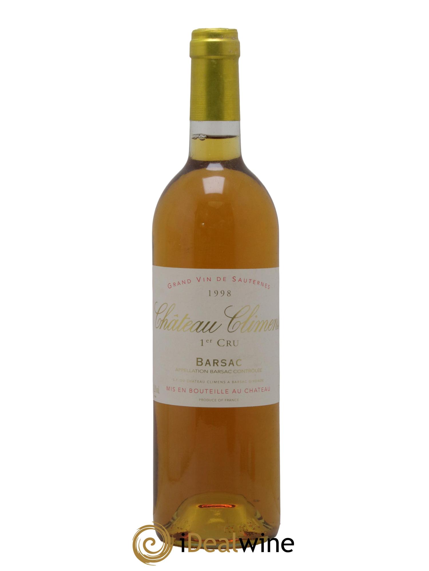 Château Climens 1er Grand Cru Classé 1998 - Lot de 1 bouteille - 0
