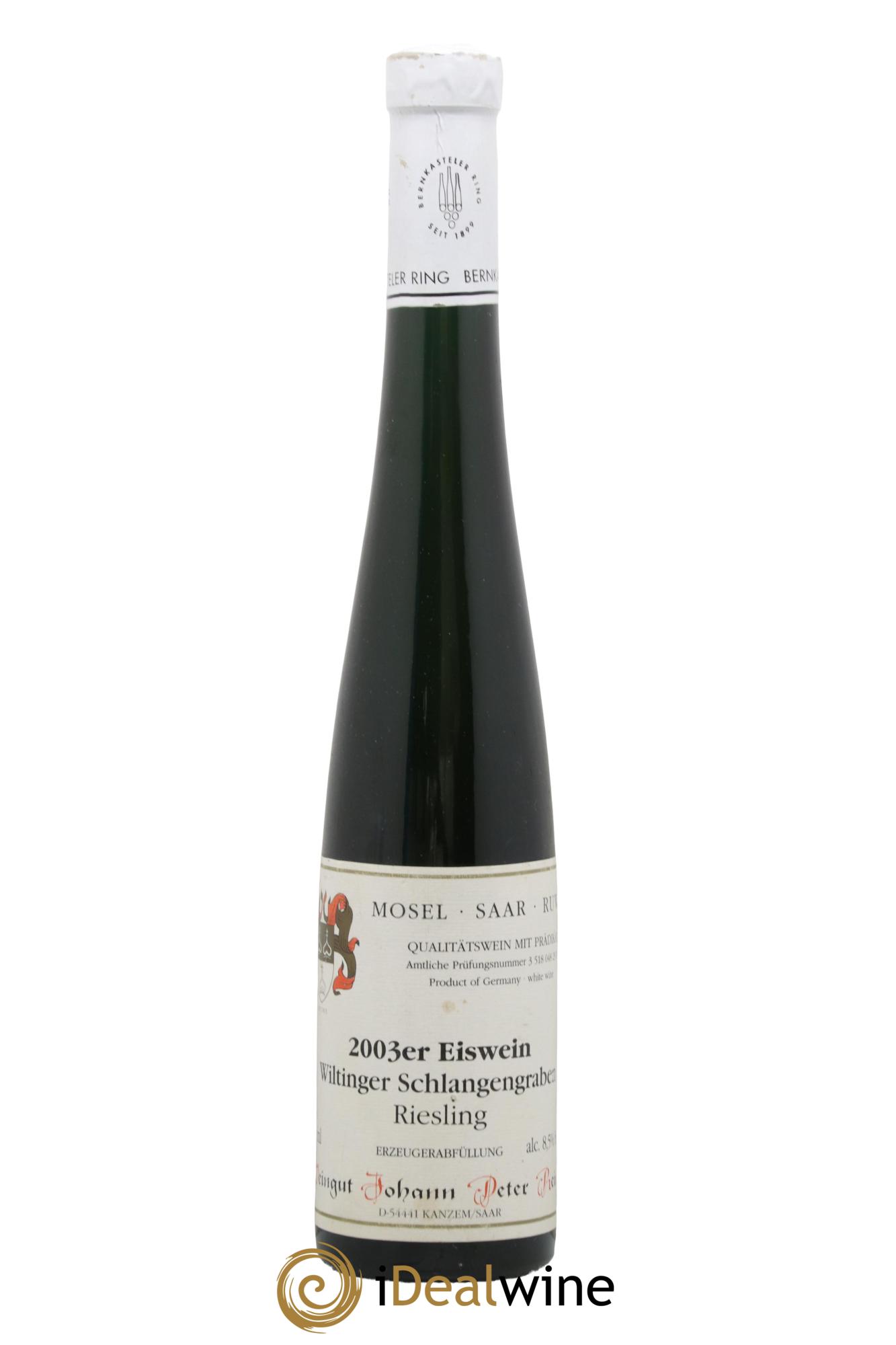 Allemagne Mosel-Saar Wiltinger Schlangengrube Riesling J. P. Reinert 2003 - Posten von 1 Demi-Flasche - 0