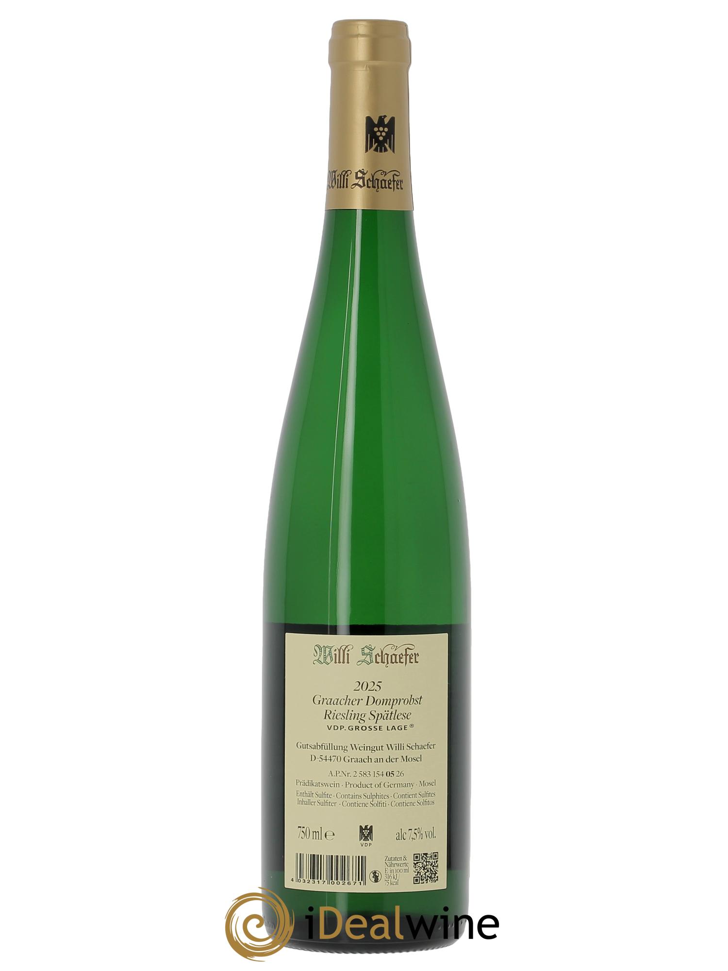 Riesling Willi Schaefer Graacher Domprobst Spatlese 05  2025 - Posten von 1 Flasche - 1