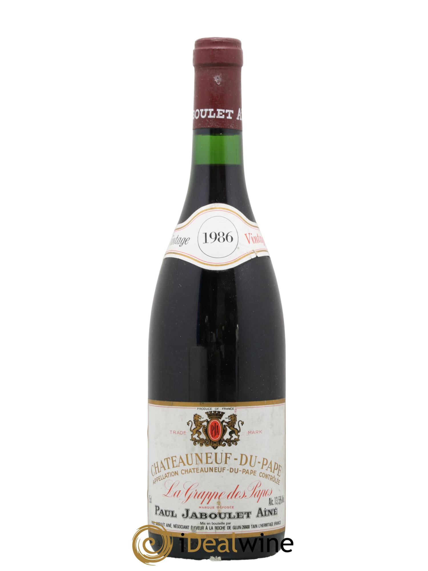 Châteauneuf-du-Pape La Grappe Des Papes Paul Jaboulet 1986 - Lot de 1 bouteille - 0