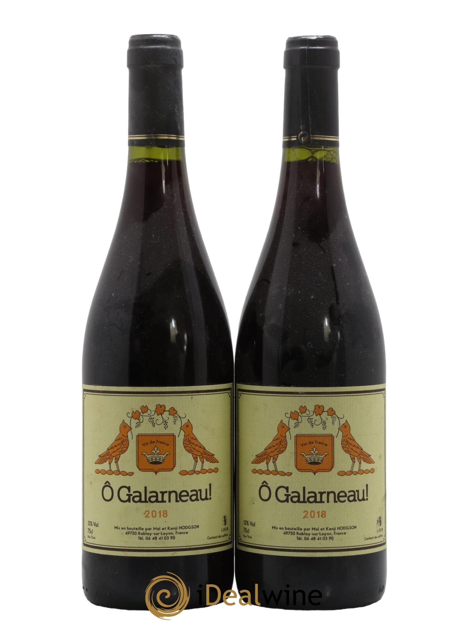 Vin de France O Galarneau Mai & Kenji Hodgson 2018 - Lot de 2 bouteilles - 0