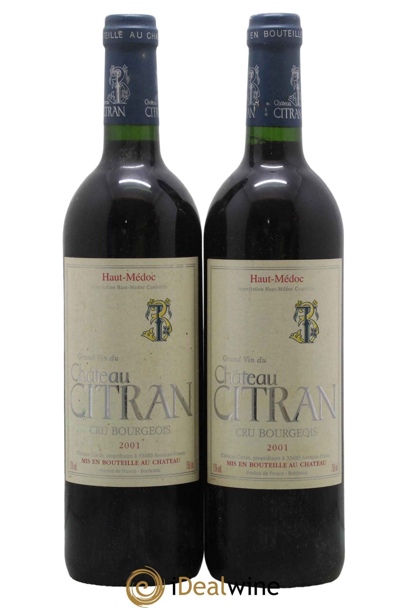 Château Citran Cru Bourgeois 2001 - Lot of 2 bottles - 0