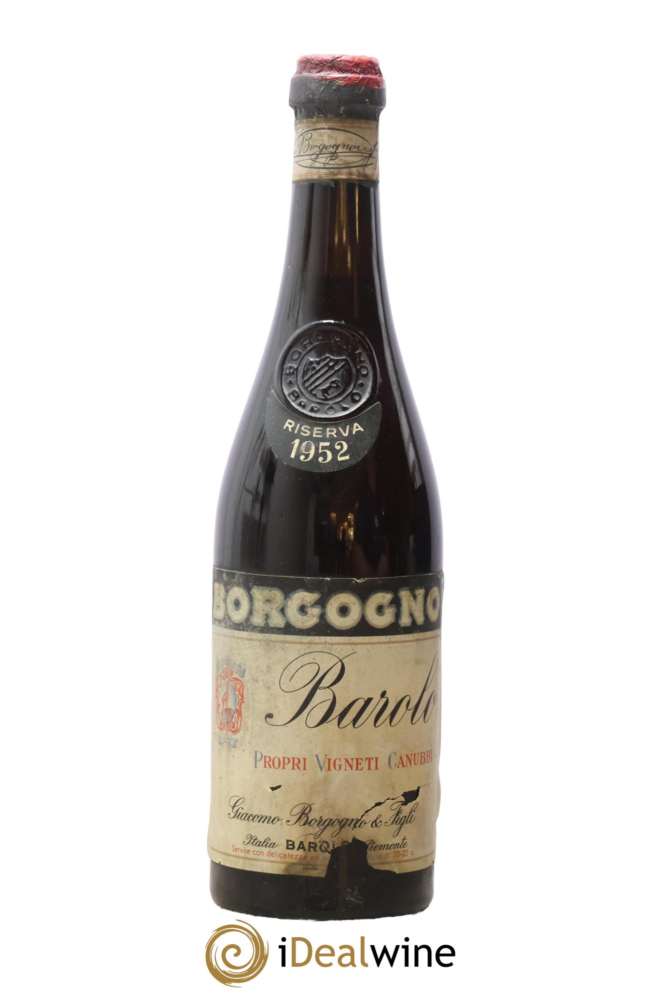 Barolo DOCG Riserva Giacomo Borgogno 1952 - Lot de 1 bouteille - 0