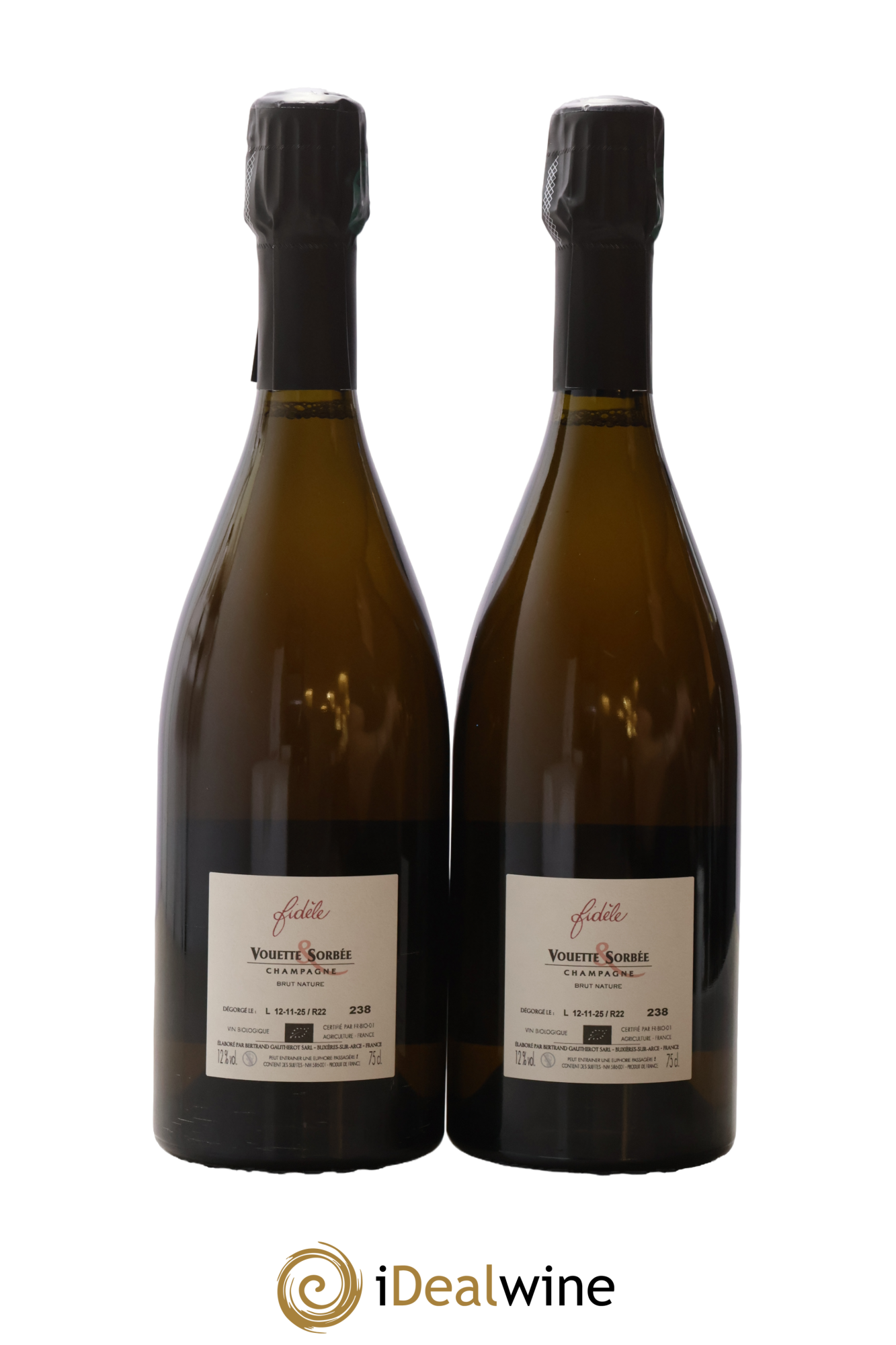 Fidèle Blanc de Noirs Vouette et Sorbée 2022 - Posten von 2 Flaschen - 1