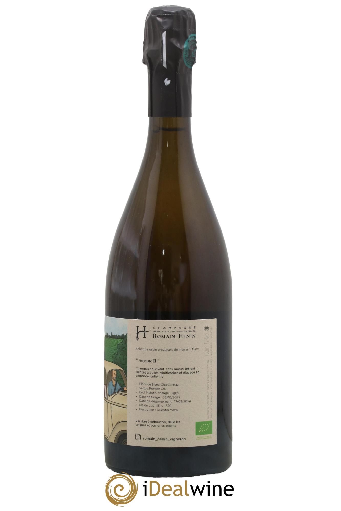 Auguste II Romain Henin Brut Nature Premier Cru Auguste II Romain Henin - Lot of 1 bottle - 1