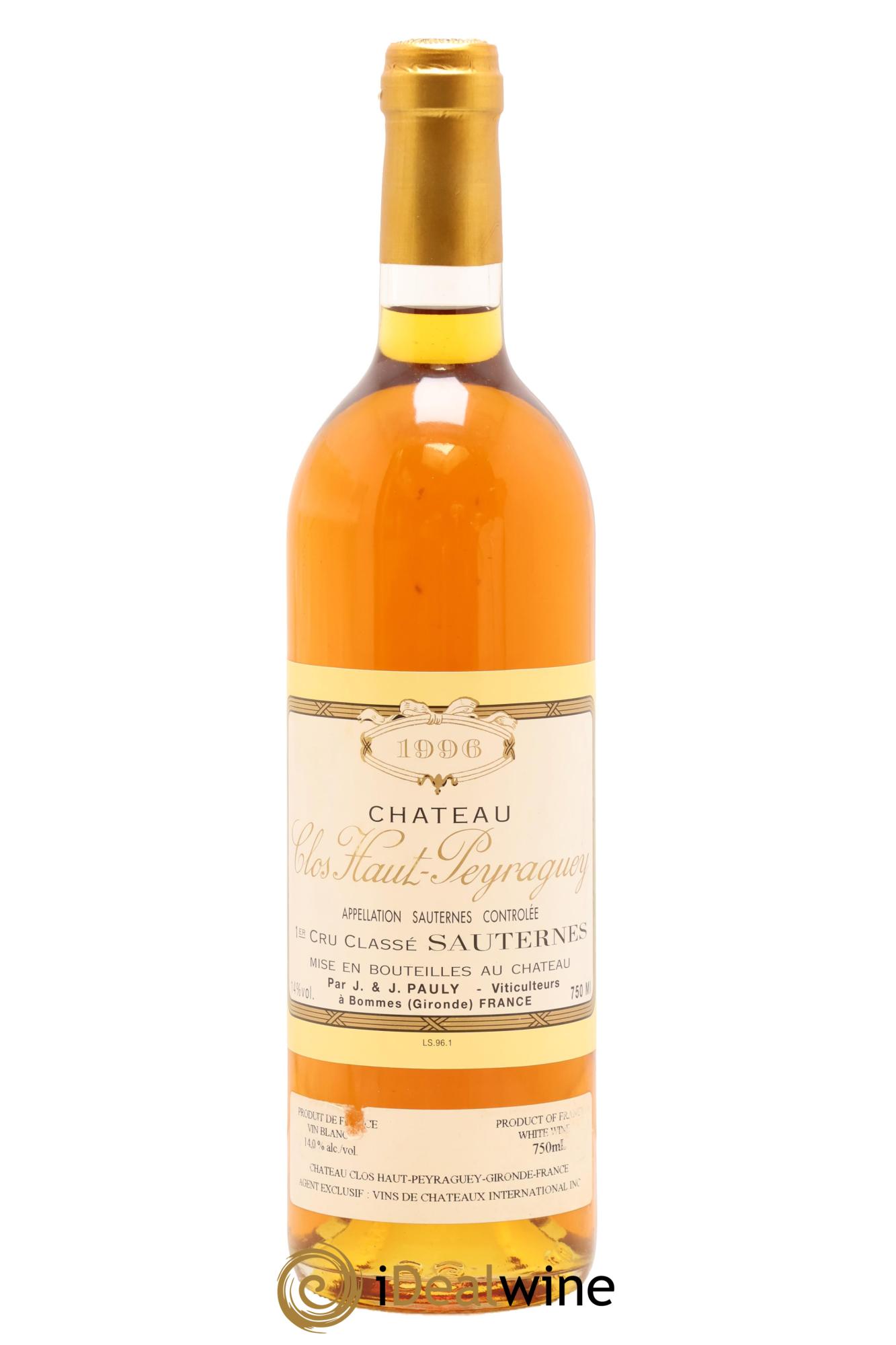Clos Haut-Peyraguey 1er Grand Cru Classé 1996 - Lot of 1 bottle - 0