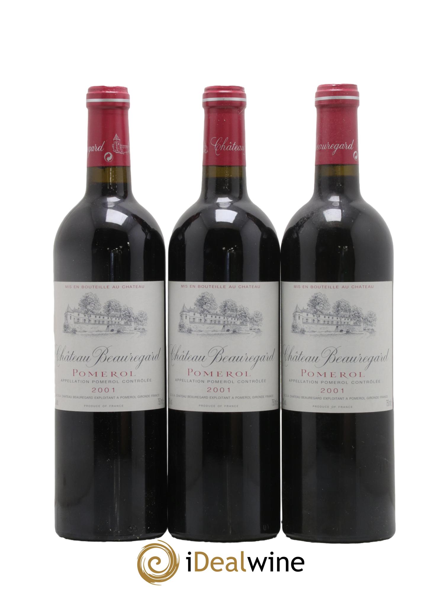 Château Beauregard 2001 - Lotto di 3 bottiglie - 0