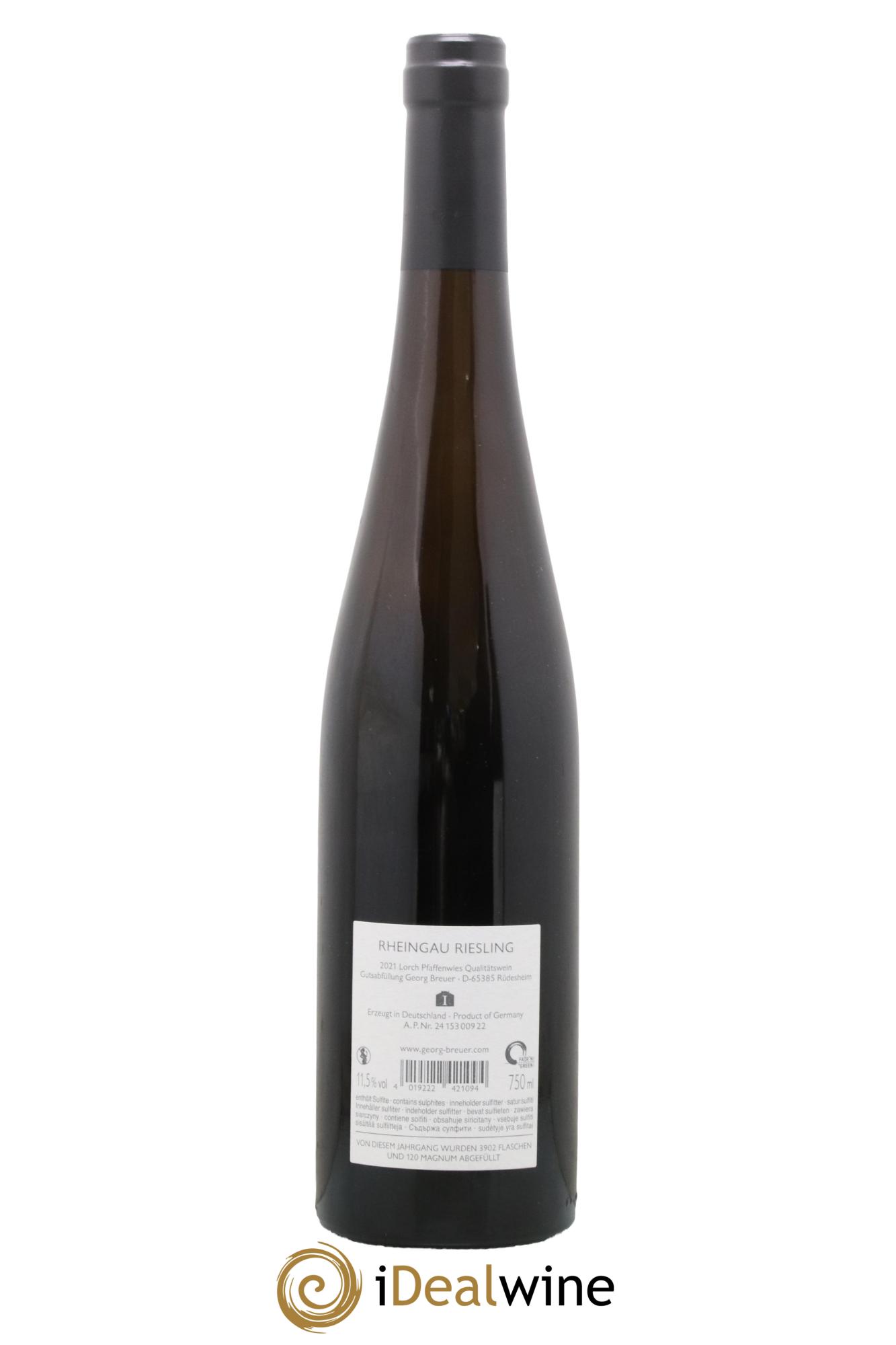 Allemagne Mosel-Saar Pfaffenwies Weiss Georg Breuer 2021 - Lot de 1 bouteille - 1