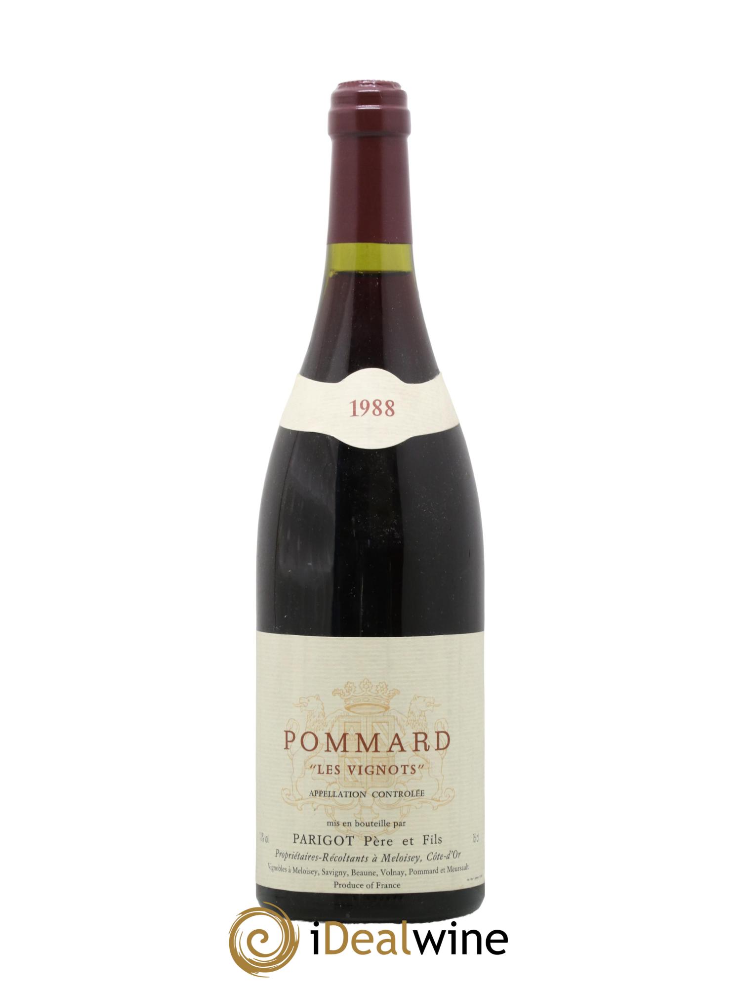 Pommard Les Vignots Domaine Parigot 1988 - Lot de 1 bouteille - 0