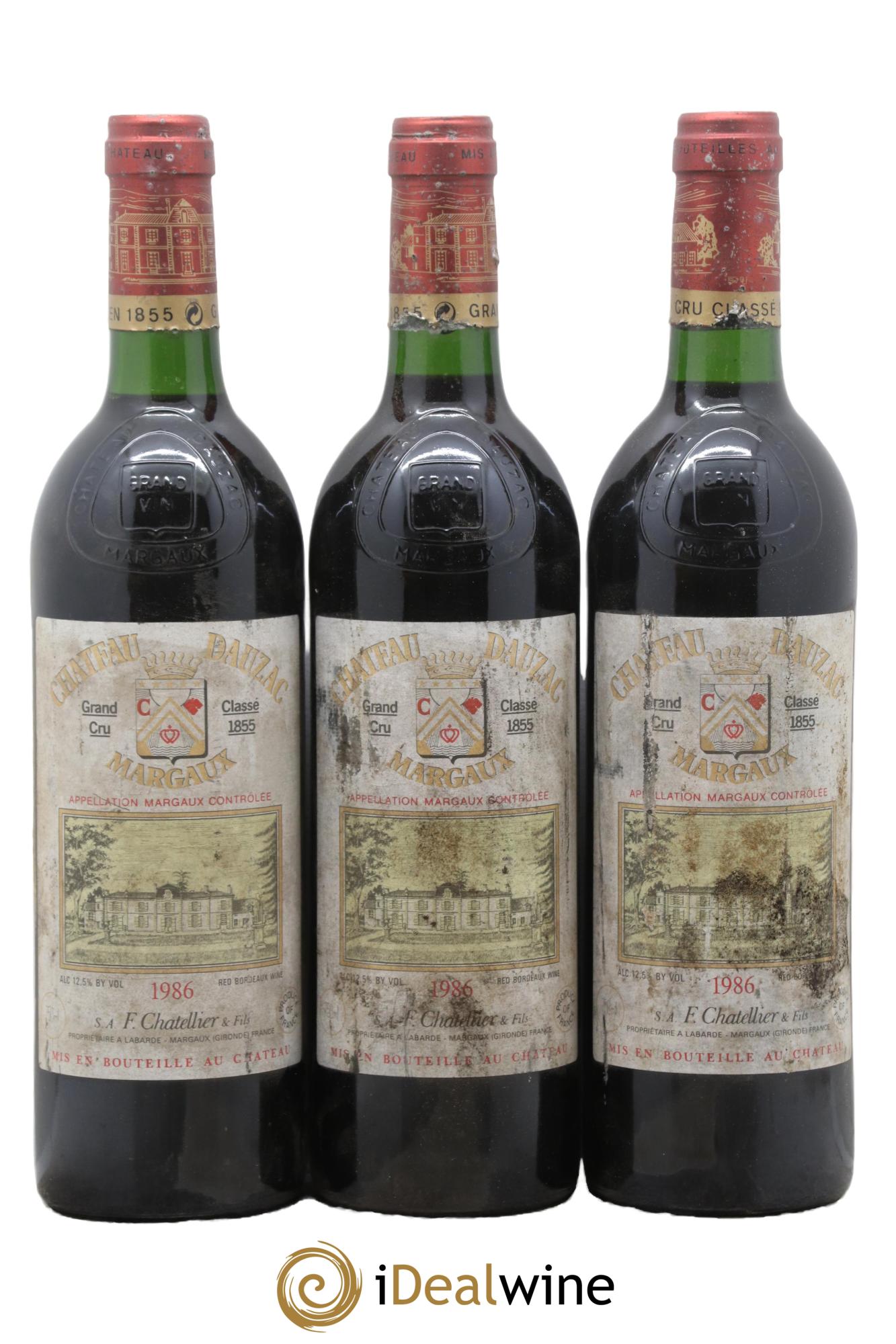 Château Dauzac 5ème Grand Cru Classé 1986 - Lot of 3 bottles - 0