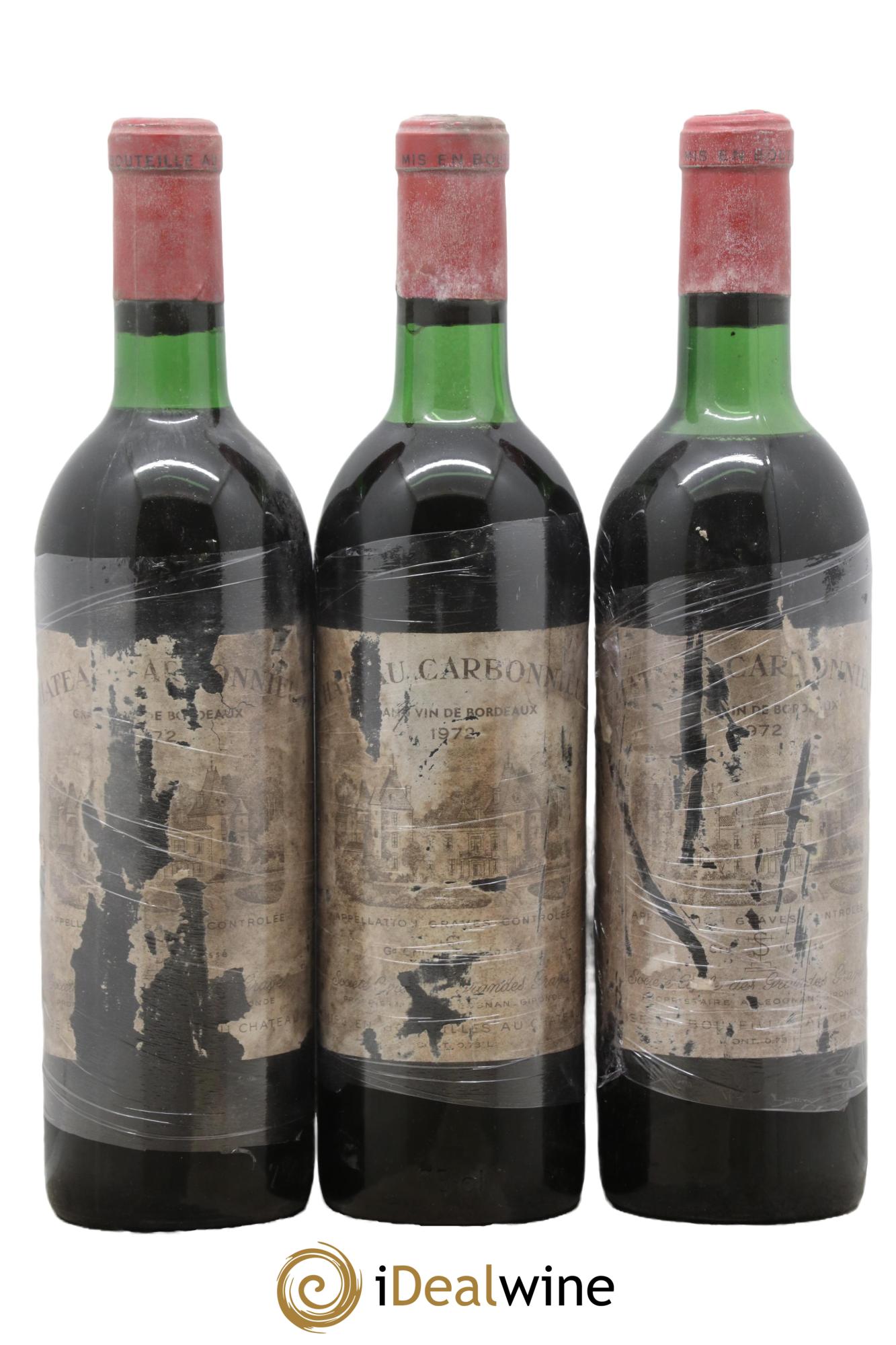 Château Carbonnieux Cru Classé de Graves 1972 - Lotto di 3 bottiglie - 0