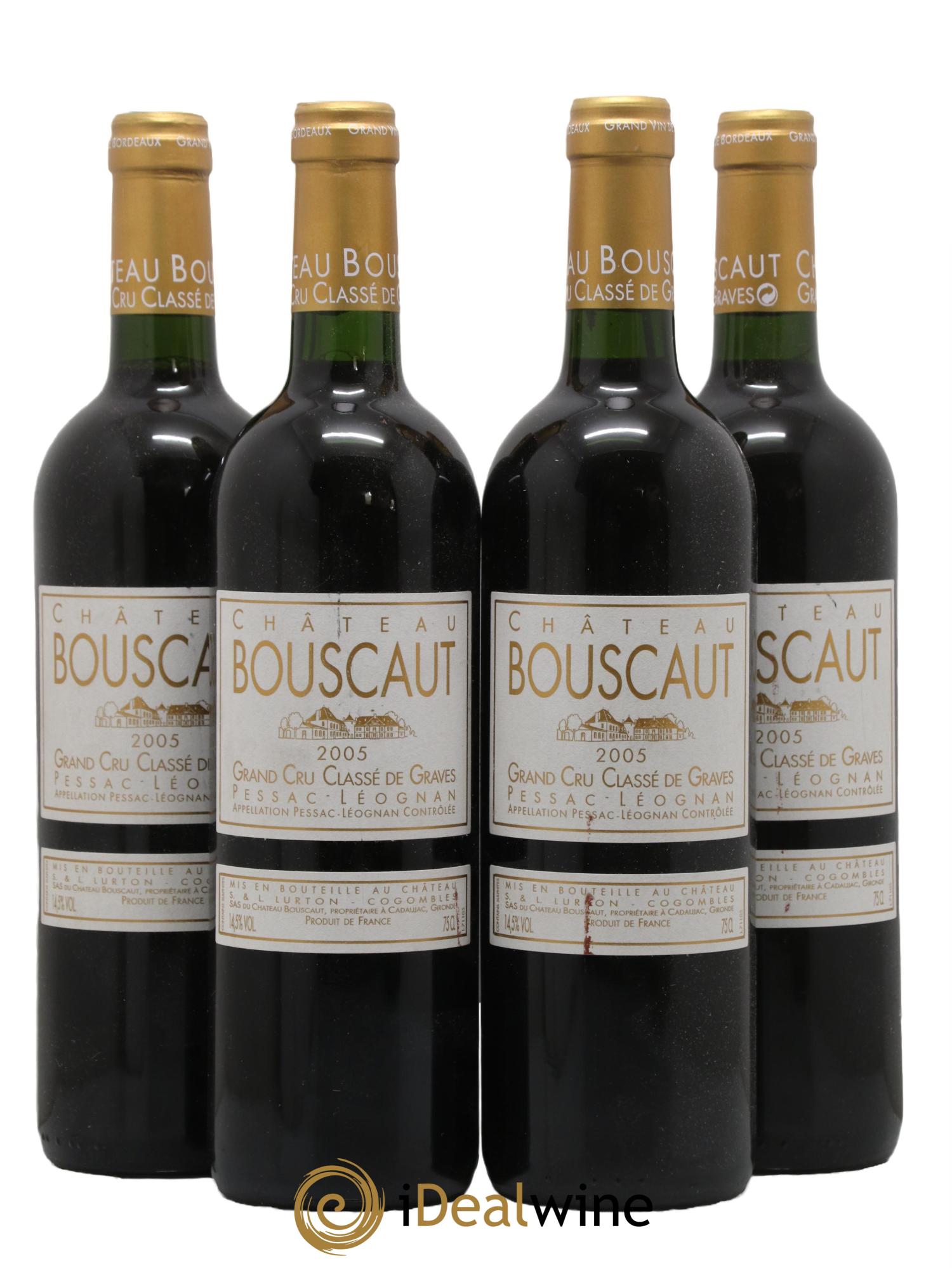 Château Bouscaut Cru Classé de Graves 2005 - Lot de 4 bouteilles - 0
