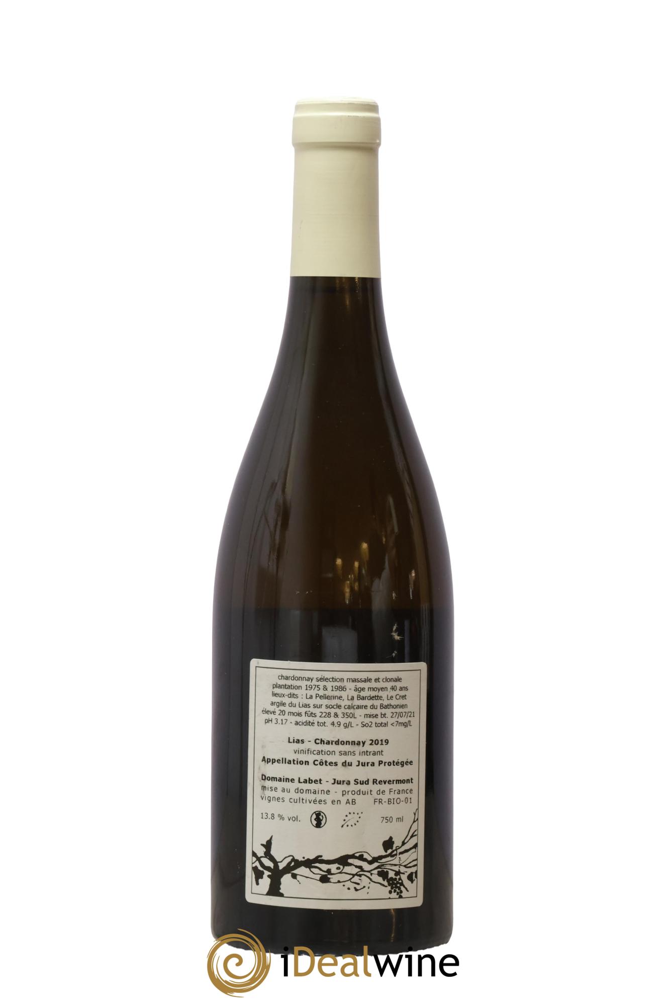 Côtes du Jura Chardonnay Lias Romain - Julien - Charline Labet 2019 - Lot de 1 bouteille - 1