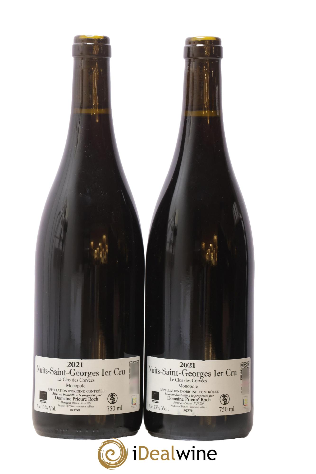 Nuits-Saint-Georges 1er Cru Le Clos des Corvées Vieilles Vignes Prieuré Roch 2021 - Lote de 2 botellas - 1